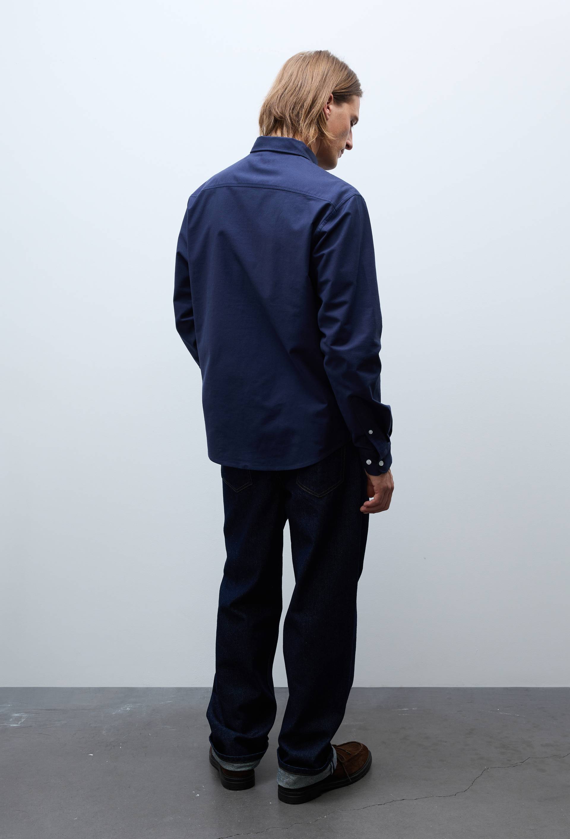 Chemise oxford en coton BIO GOTS, Bleu fonc&eacute;, large image number 1