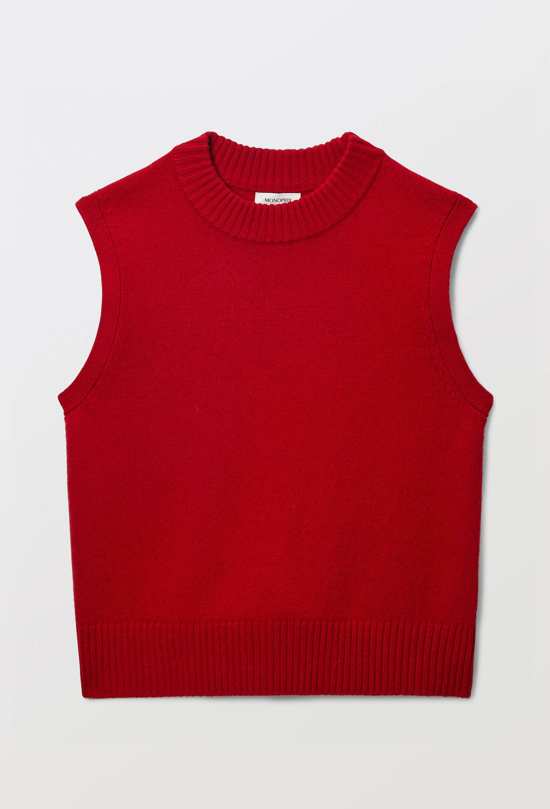 Pull sans manches en laine, Rouge, large image number 2.0