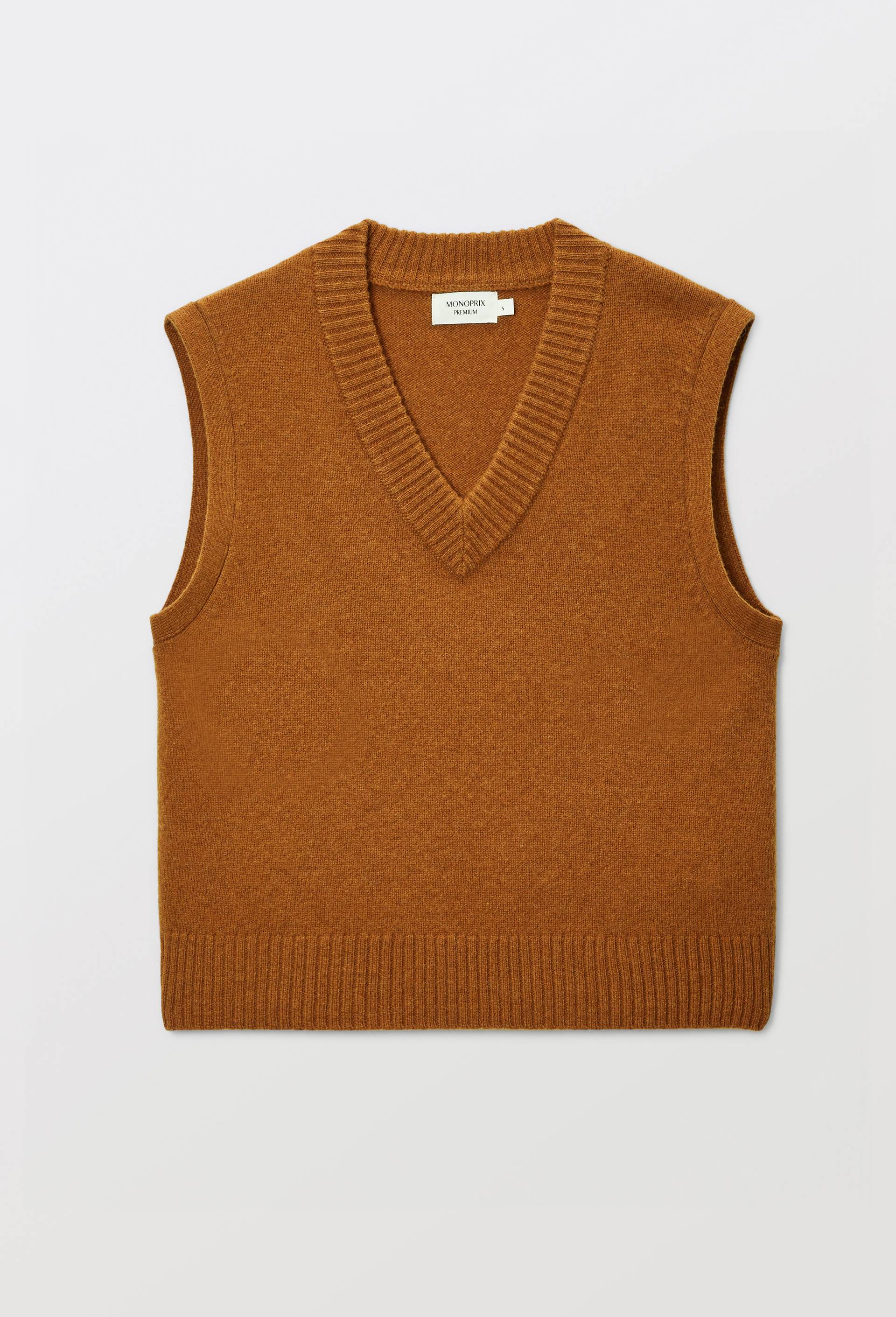 Pull sans manches en laine, Brun, large image number 3.0