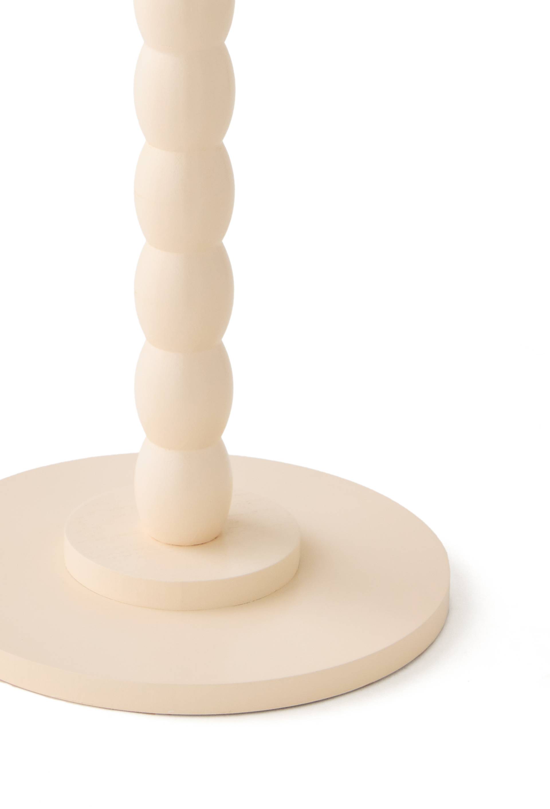 Table ronde, 26xH55cm, en MDF et  pin, Ecru, large image number 1