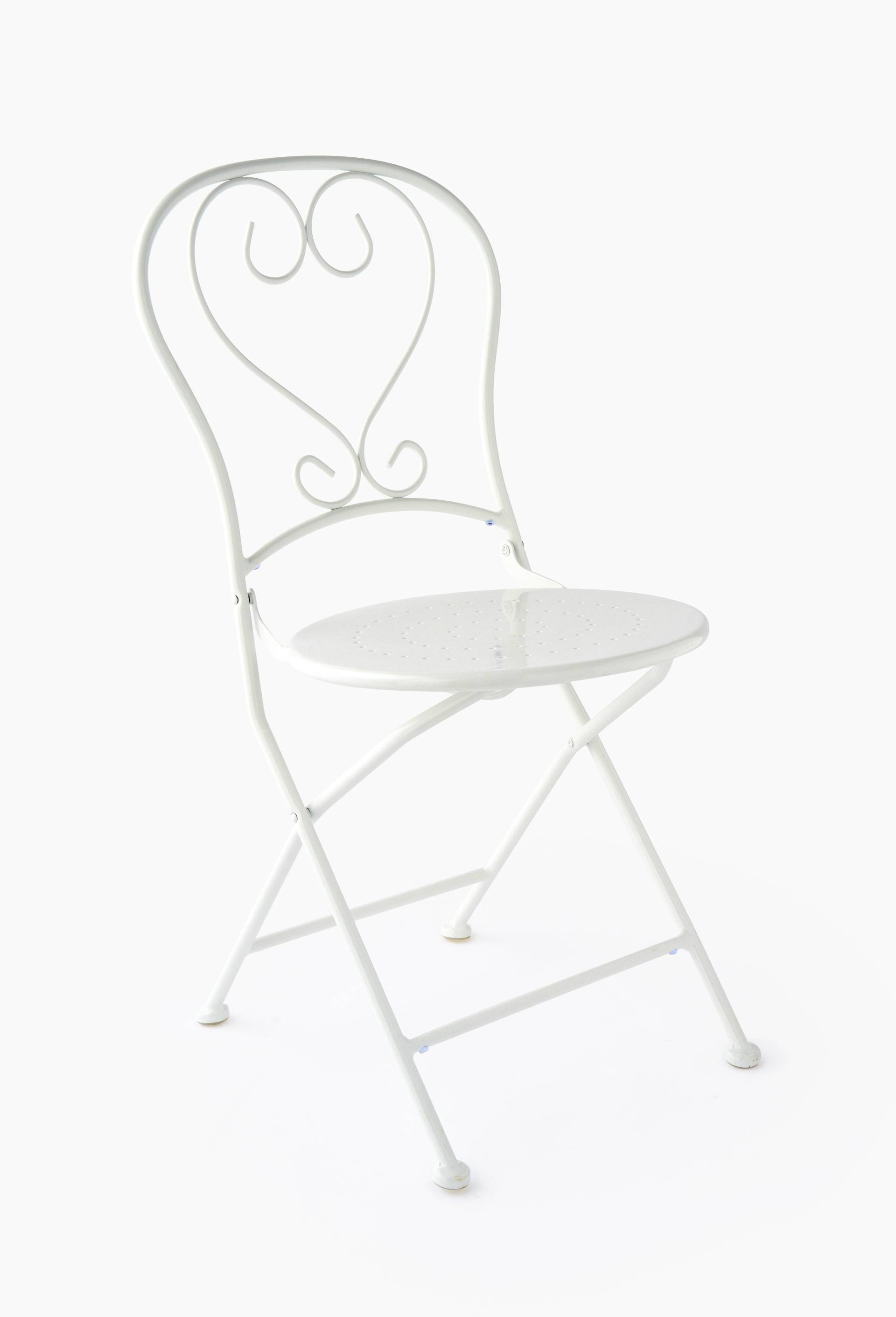 Chaise perfor&eacute;e,40xD55xH88cm, en acier, Blanc, large image number 0.0
