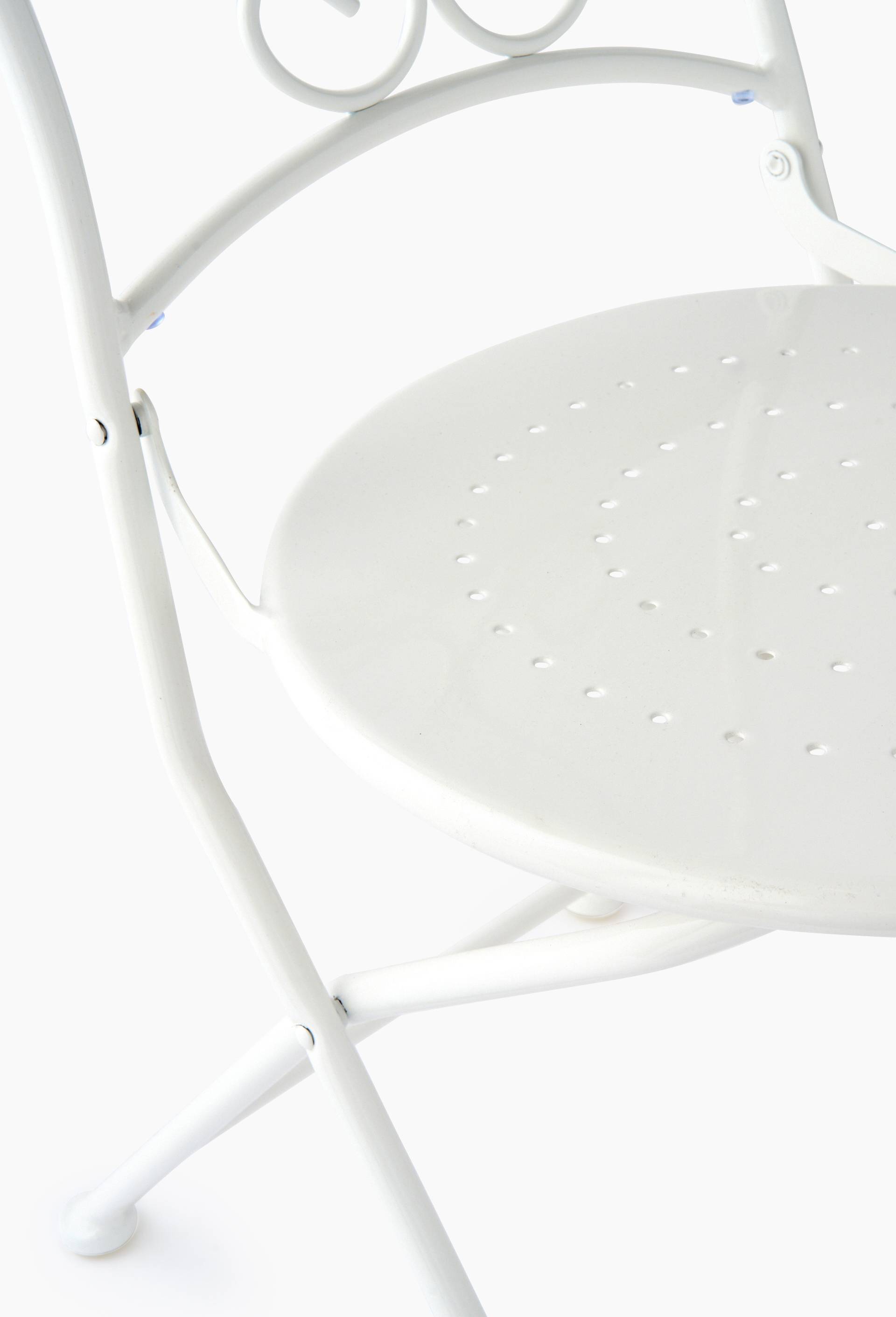 Chaise perfor&eacute;e,40xD55xH88cm, en acier, Blanc, large image number 1.0