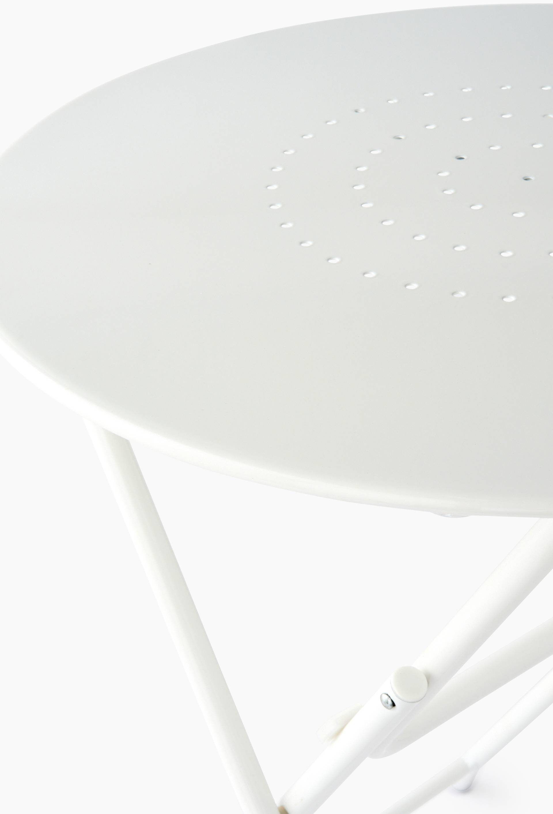 Table perfor&eacute;e ronde,D60xH72cm, en acier, Blanc, large image number 1