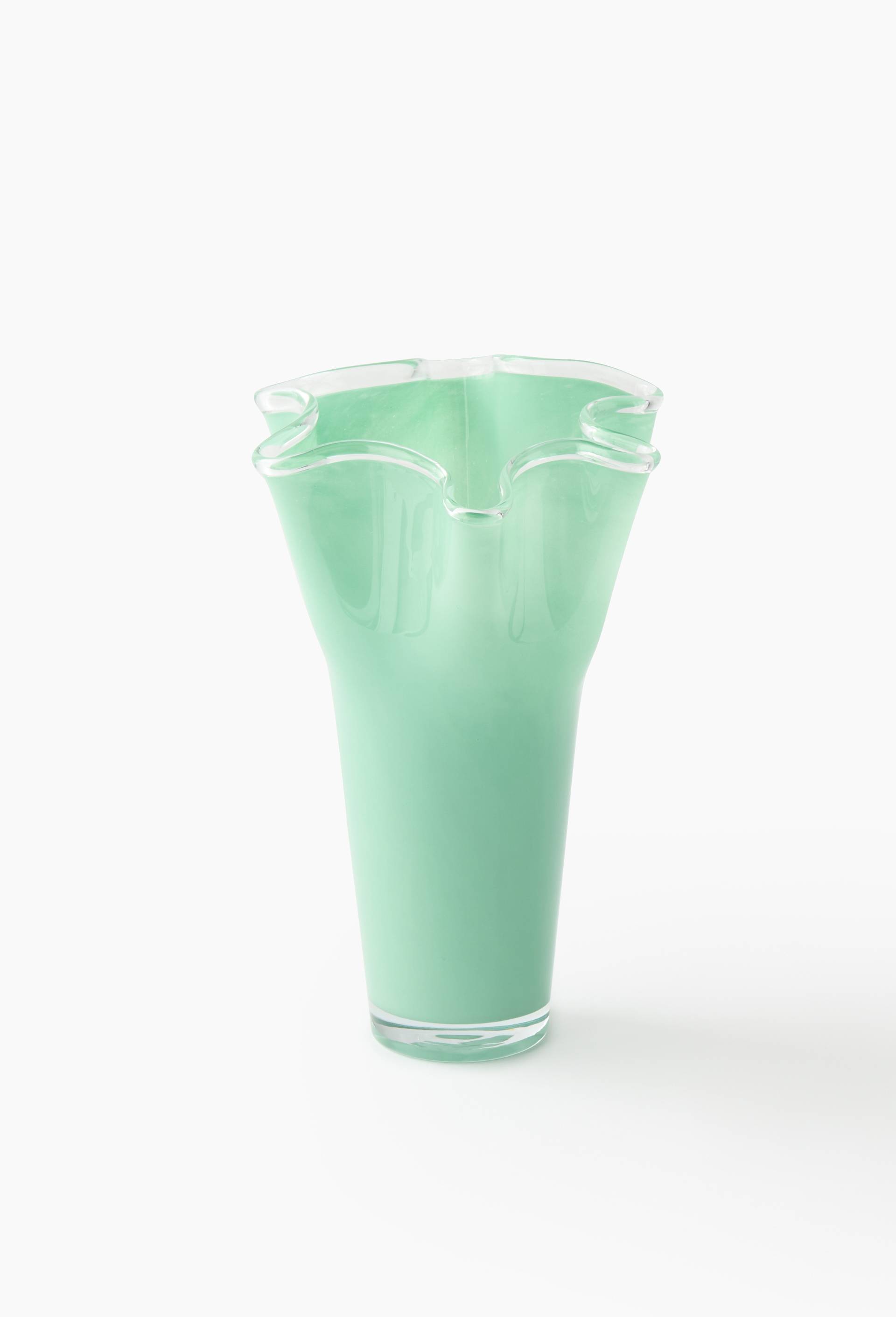 Vase, 15xH28cm, en verre, Vert, large image number 0