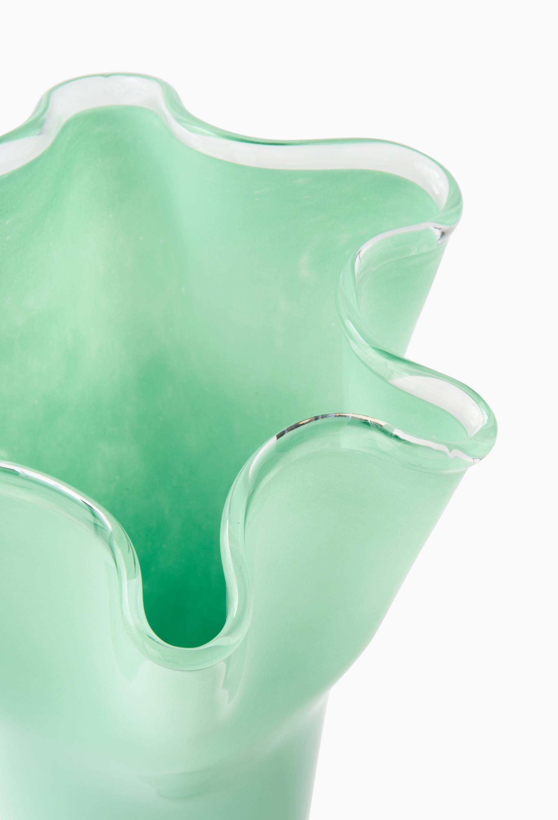 Vase, 15xH28cm, en verre, Vert, large image number 1