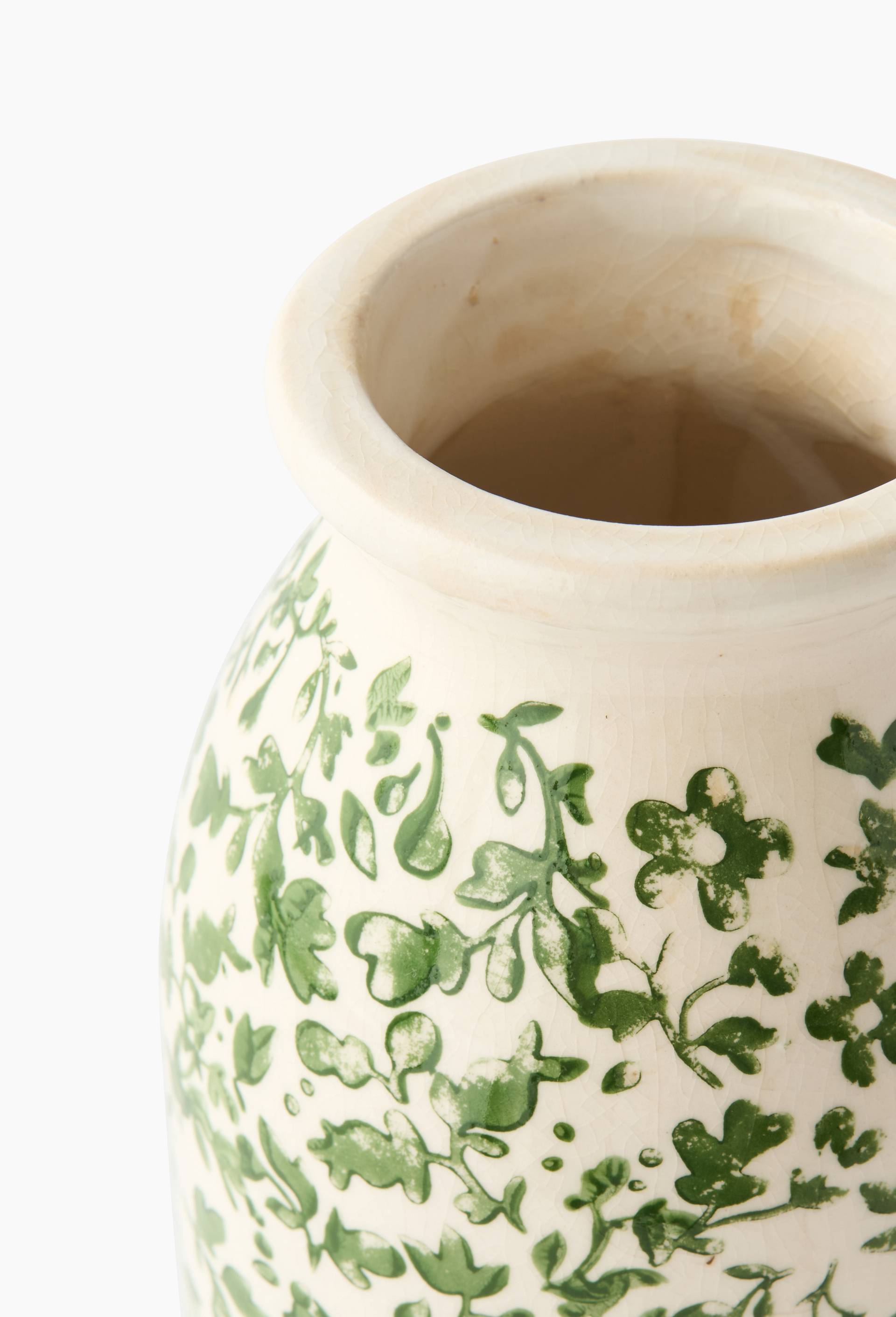 Vase bouteille,8x8x20cm, en c&eacute;ramique, Vert, large image number 1