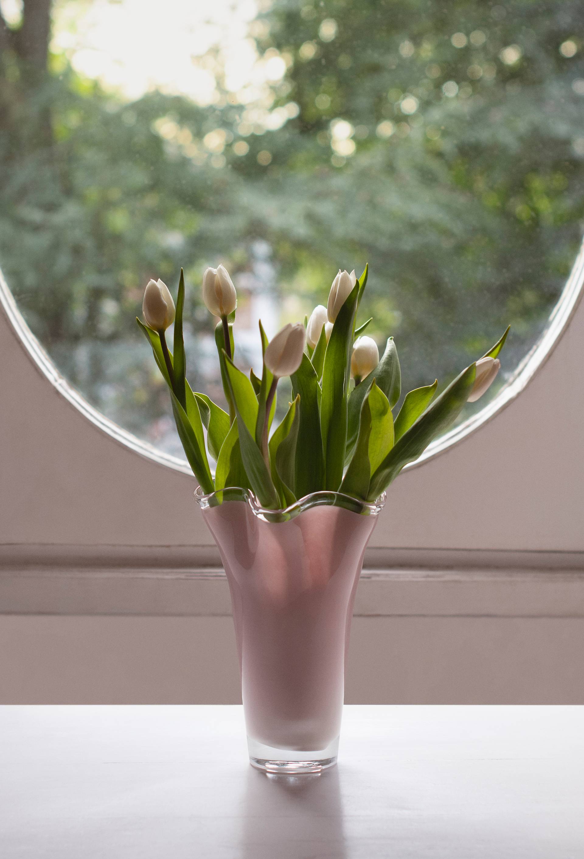 Vase ondul&eacute;, en verre, 15x15x22, Rose, large image number 0