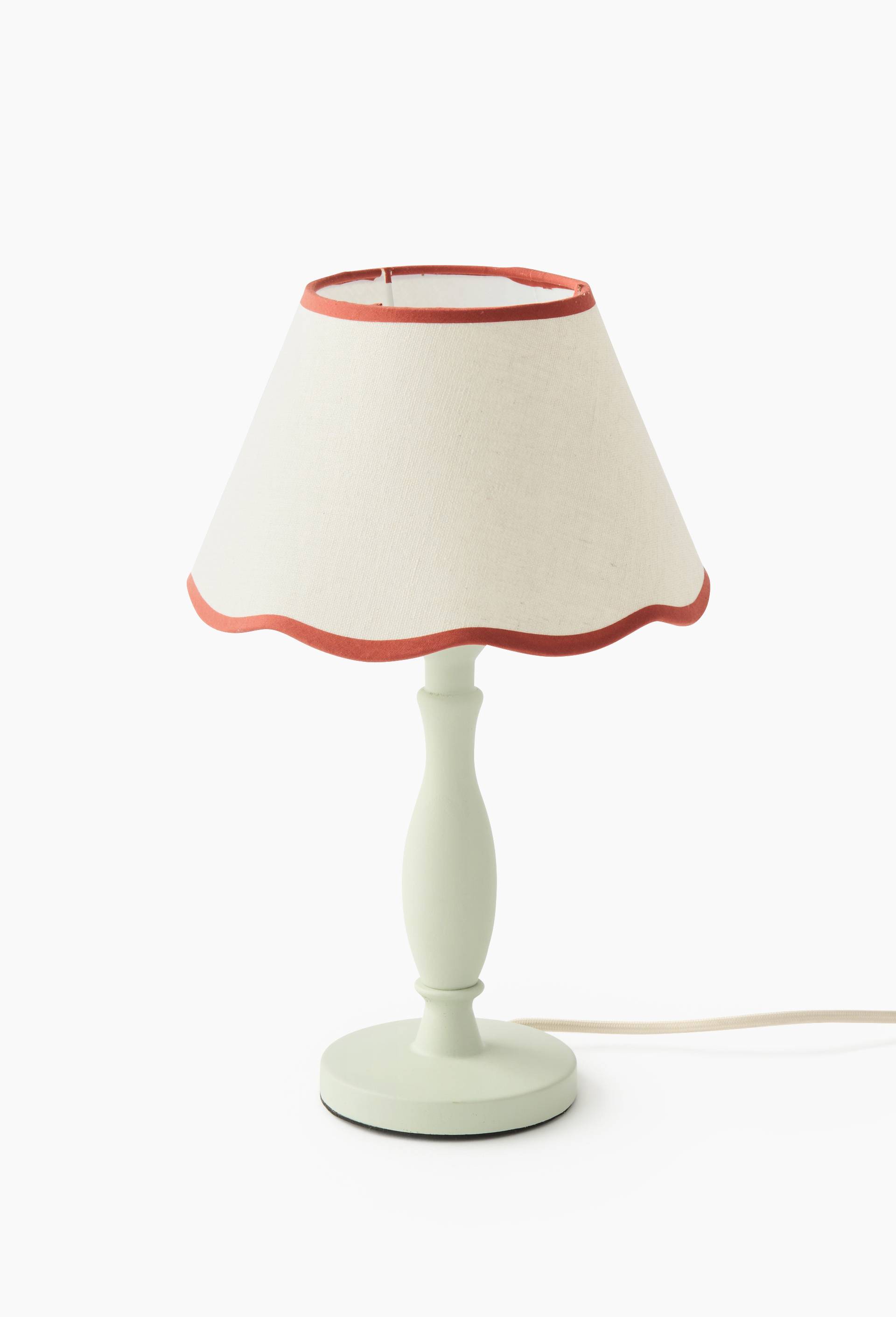 Lampe vintage, H35x21.5cm, en bois, Vert clair, large image number 0