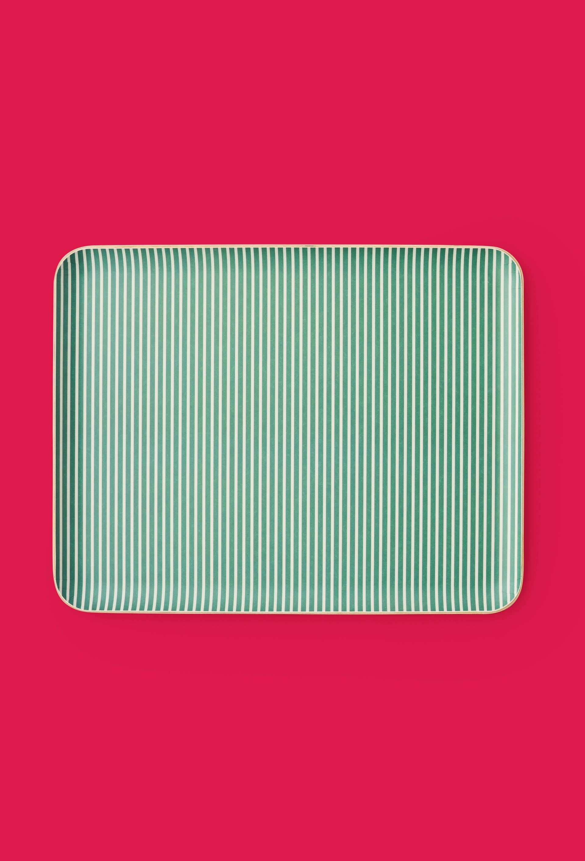 Plateau finition imprim&eacute;e, 36x28cm, en bois, Vert, large image number 0.0