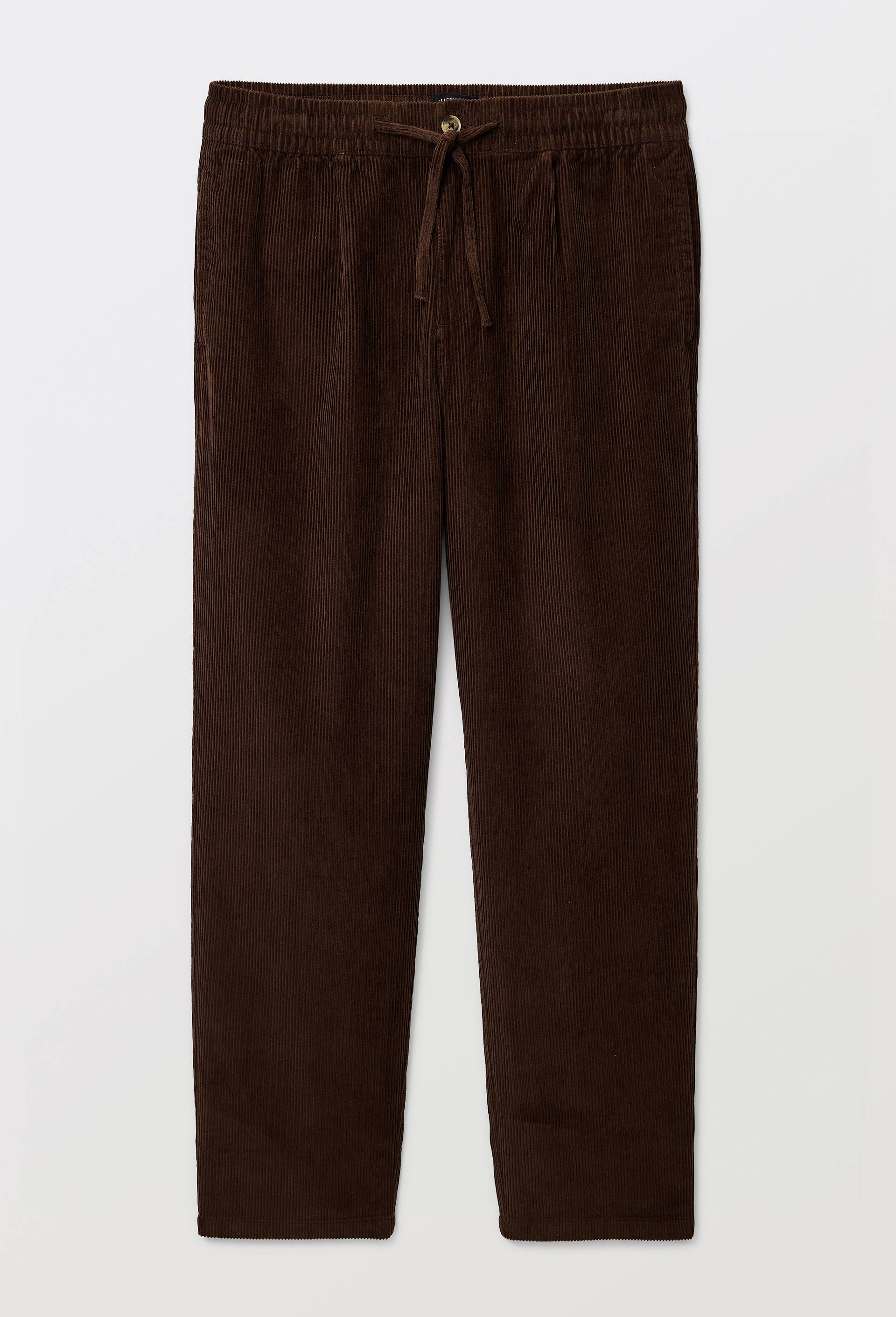 Pantalon en velours &agrave; pinces taille &eacute;lastiqu&eacute;e en coton BIO GOTS, Brun fonc&eacute;, large image number 2