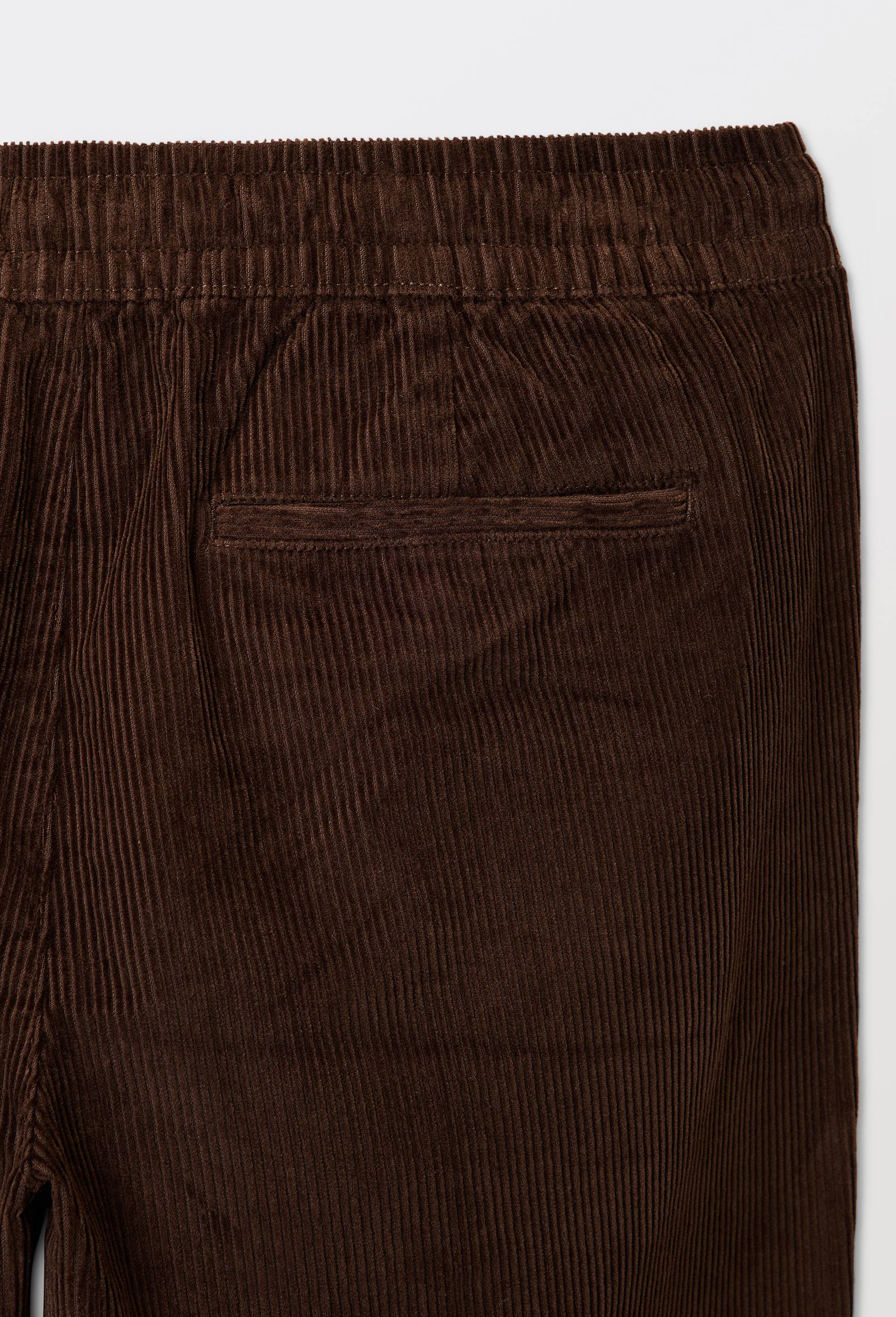 Pantalon en velours &agrave; pinces taille &eacute;lastiqu&eacute;e en coton BIO GOTS, Brun fonc&eacute;, large image number 5