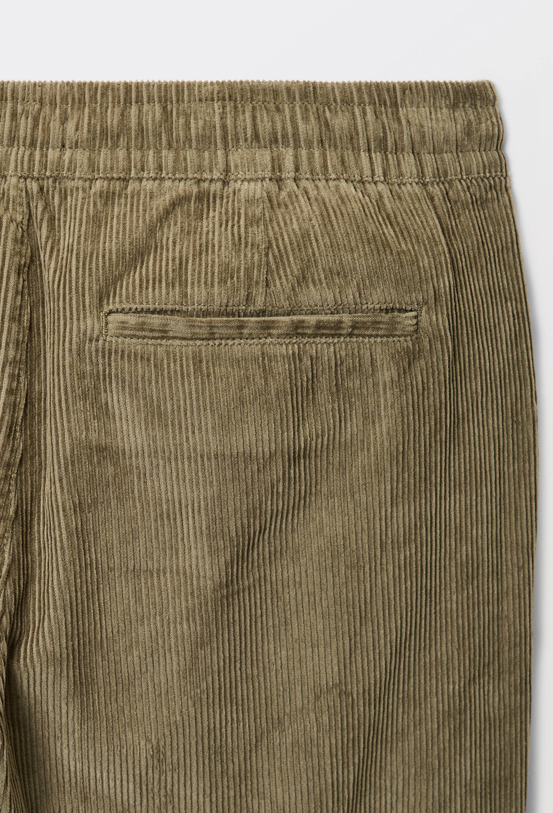 Pantalon en velours &agrave; pinces taille &eacute;lastiqu&eacute;e en coton BIO GOTS, Vert clair, large image number 5.0