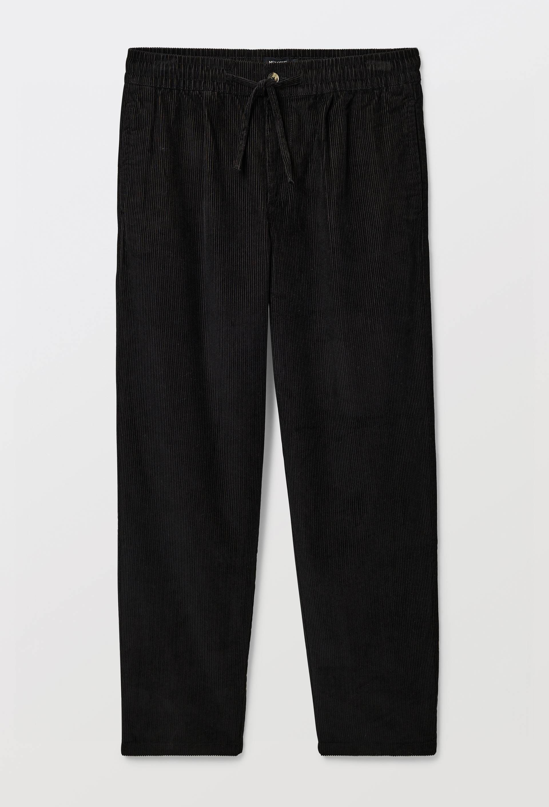Pantalon en velours &agrave; pinces taille &eacute;lastiqu&eacute;e en coton BIO GOTS, Gris fonc&eacute;, large image number 2.0