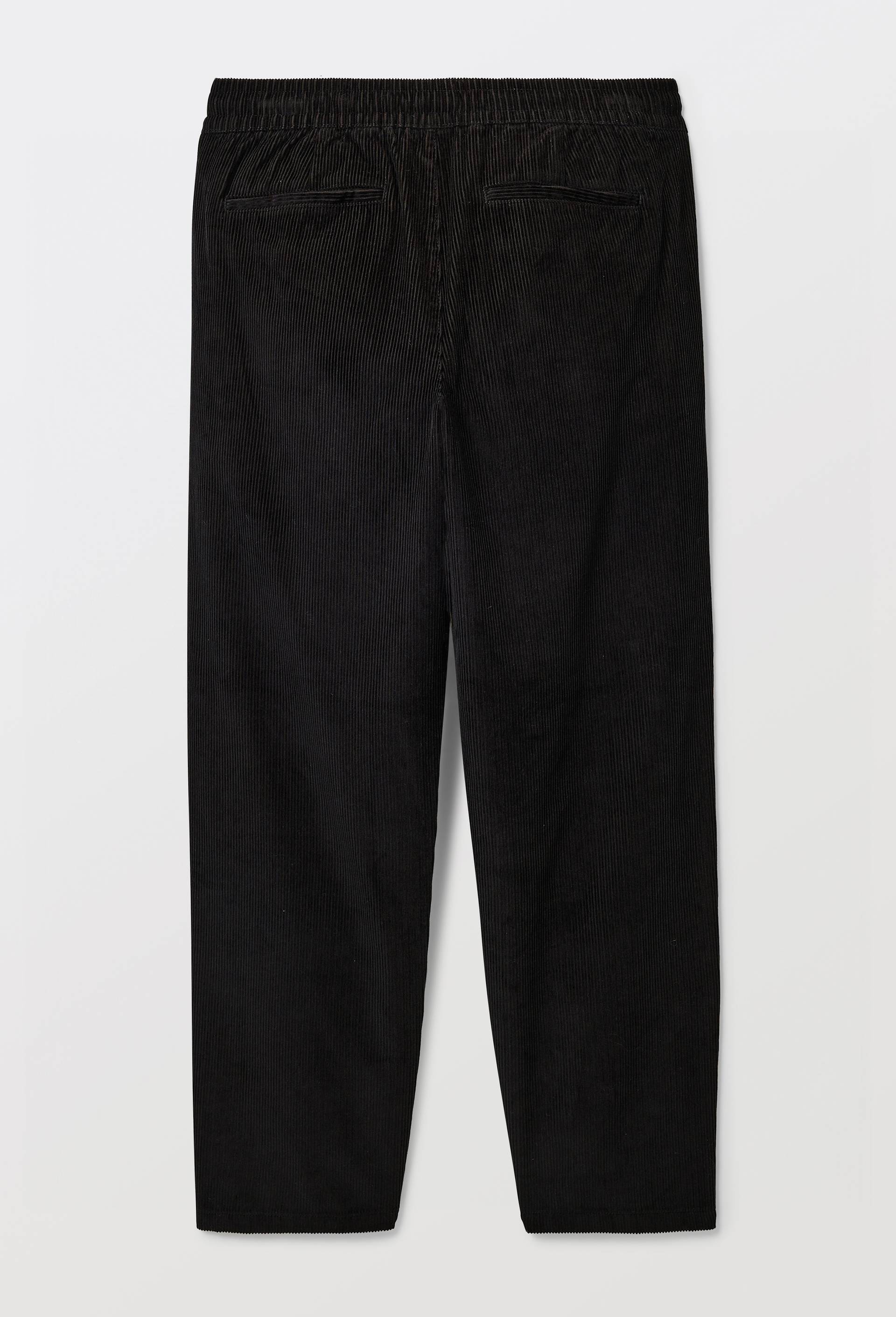 Pantalon en velours &agrave; pinces taille &eacute;lastiqu&eacute;e en coton BIO GOTS, Gris fonc&eacute;, large image number 3.0