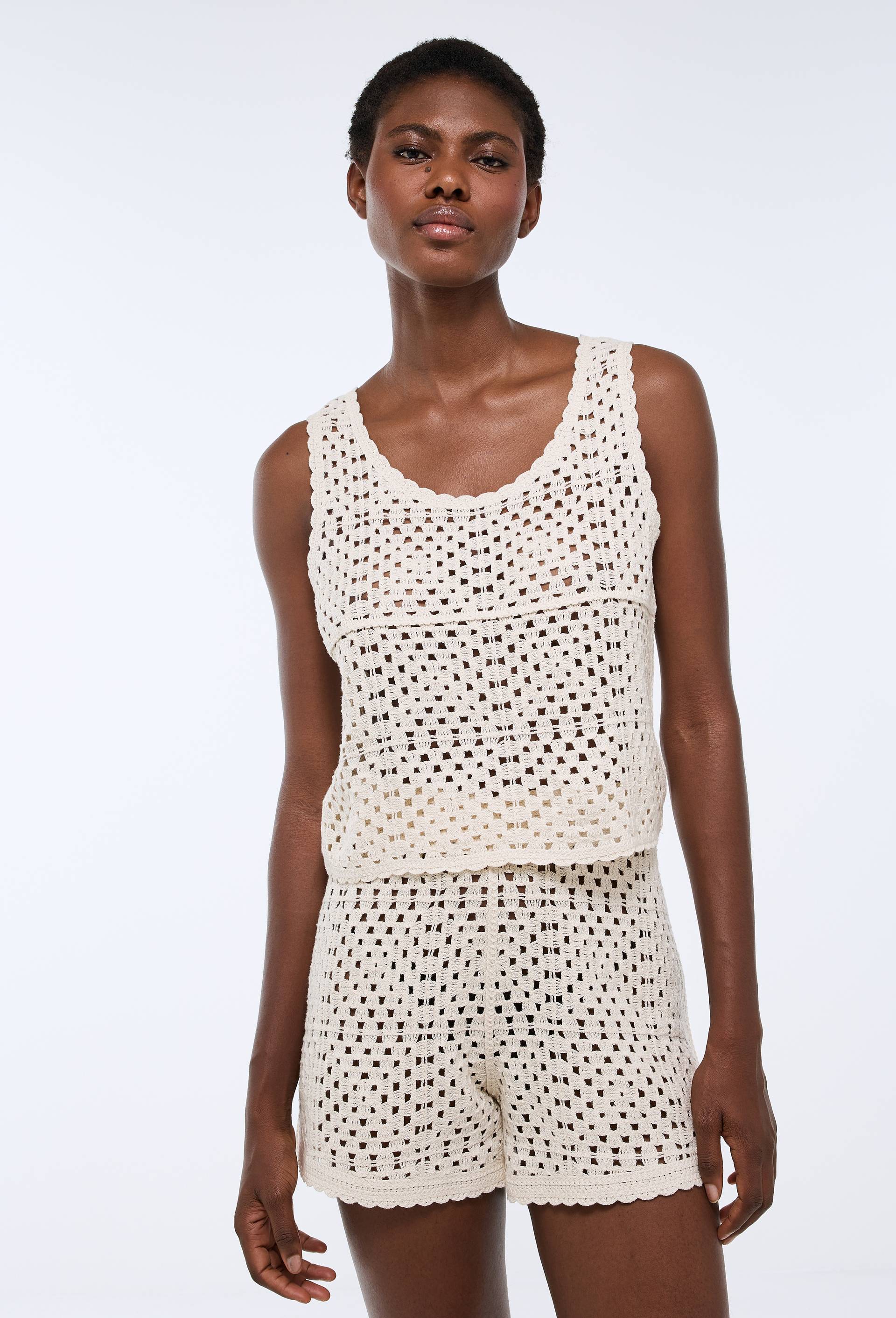 Haut en crochet, Beige, large image number 0