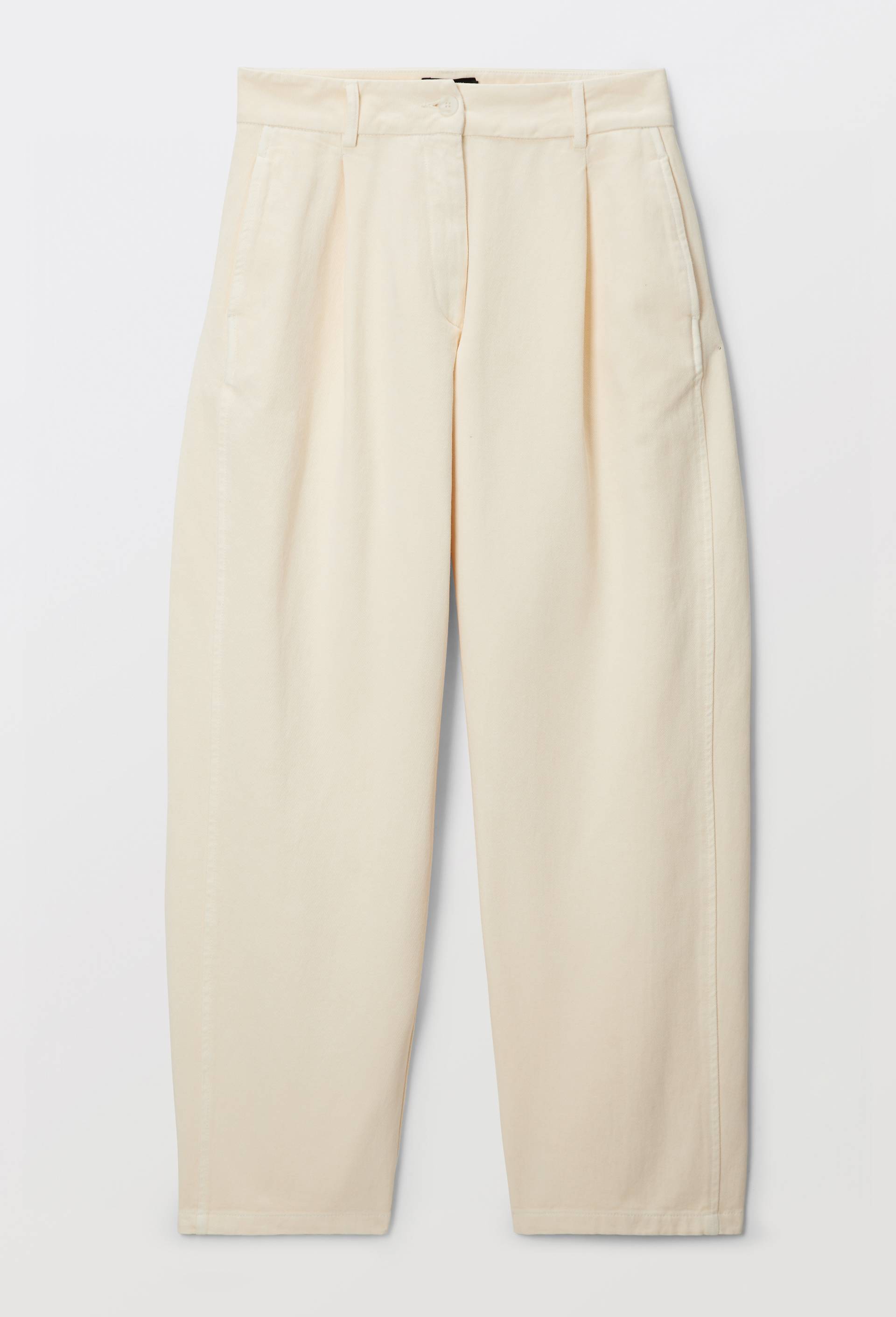 Pantalon barrel en coton, poches c&ocirc;t&eacute;s, Beige clair, large image number 3