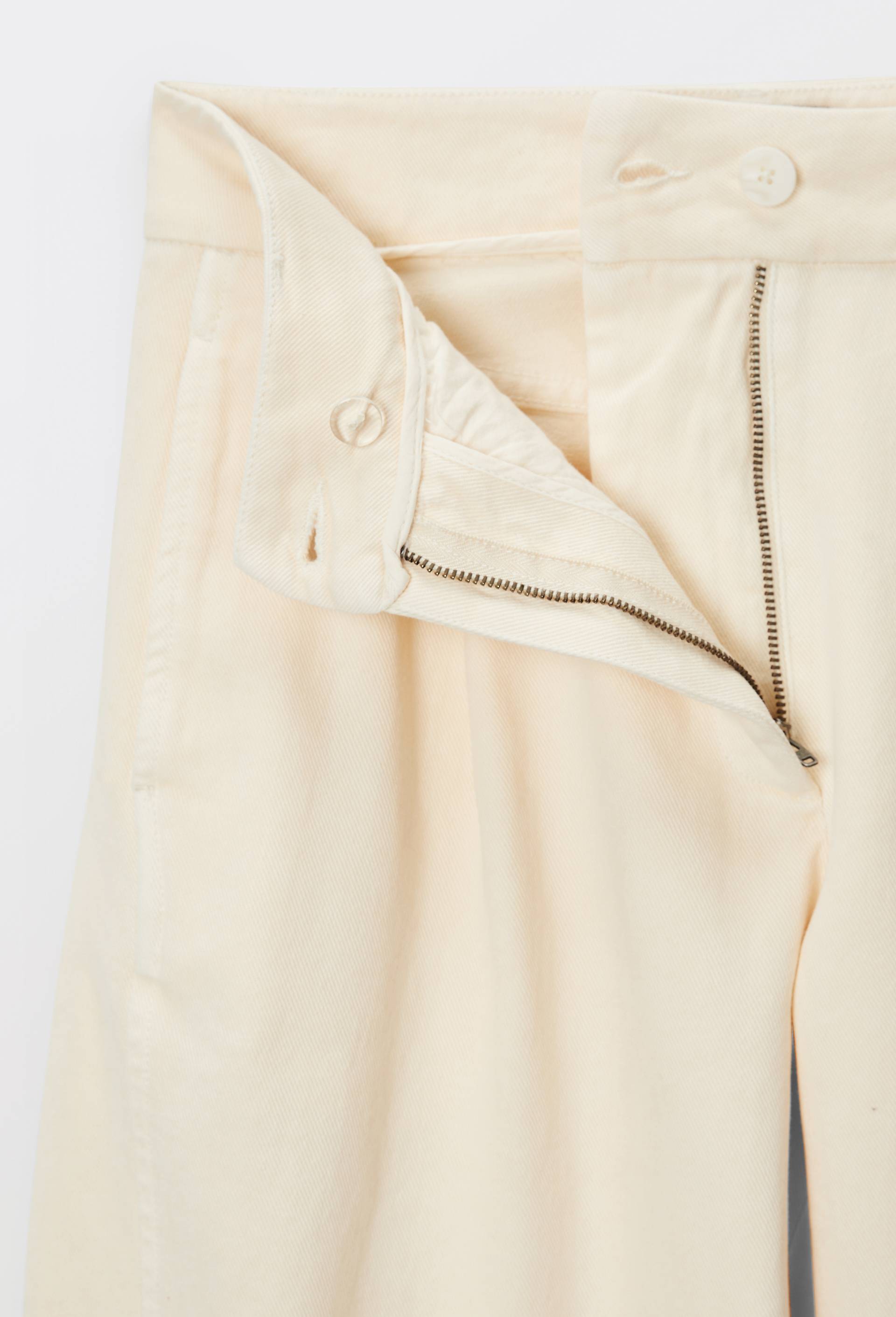 Pantalon barrel en coton, poches c&ocirc;t&eacute;s, Beige clair, large image number 4