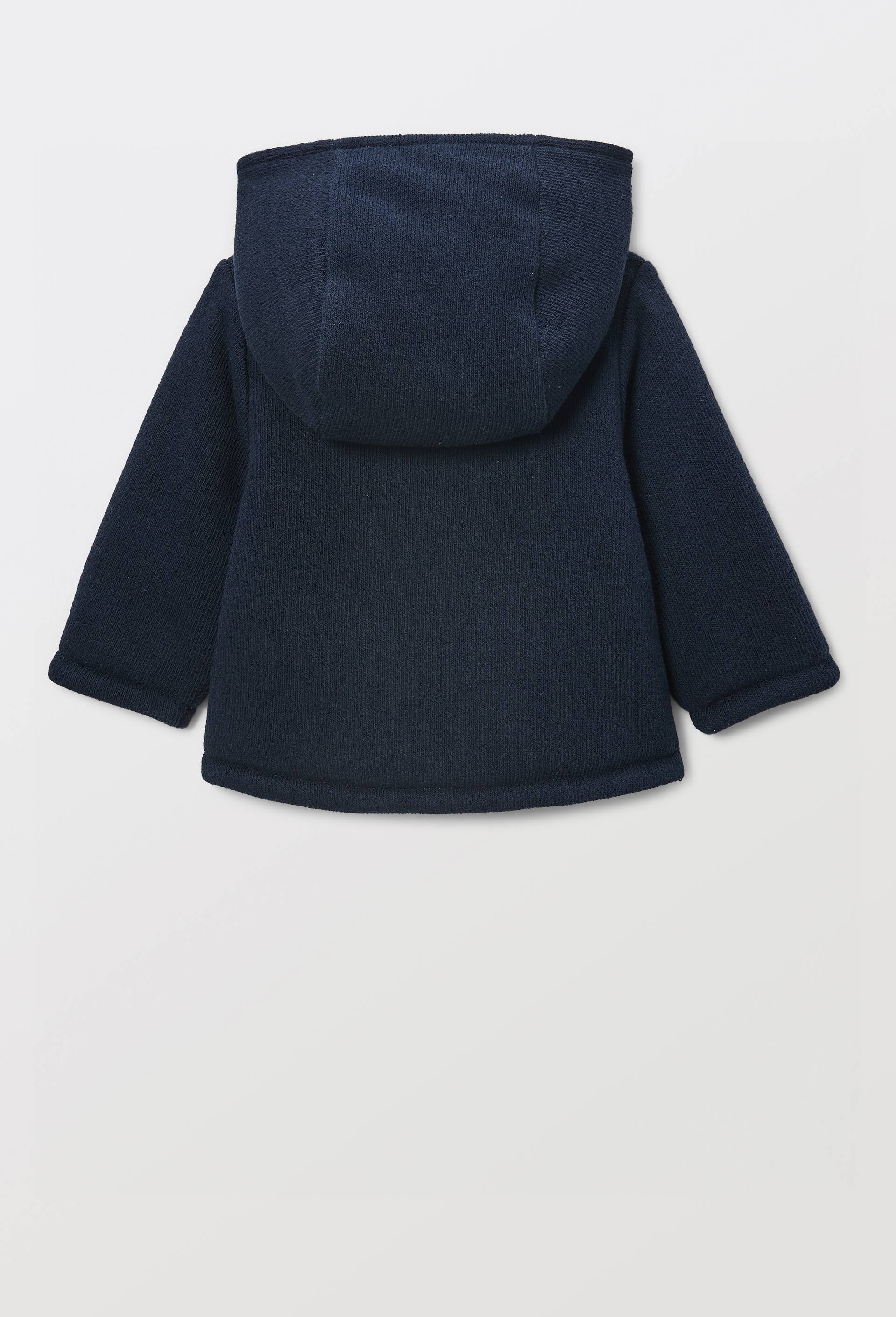 Veste &agrave; capuche unie en coton, Bleu fonc&eacute;, large image number 1.0