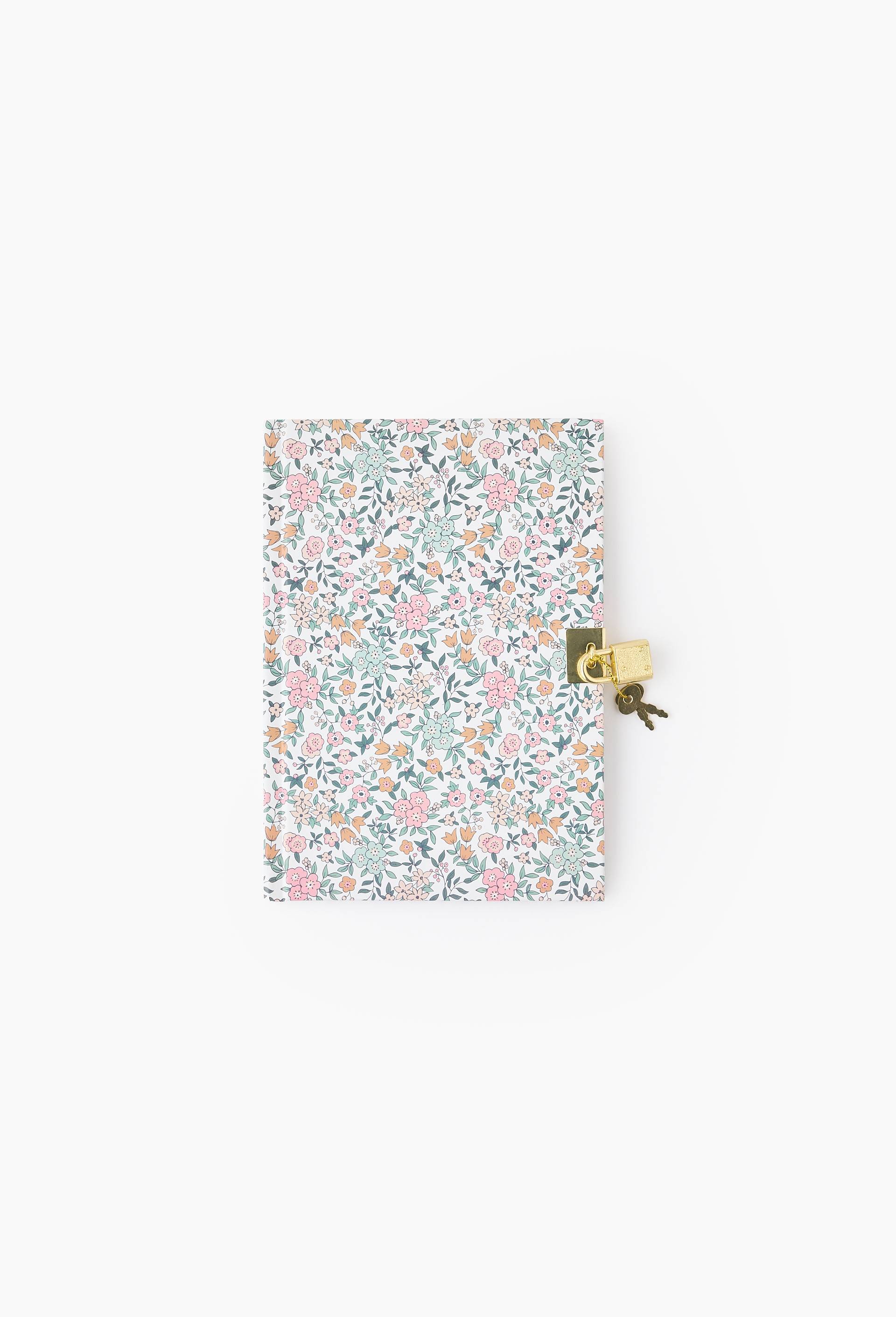 Journal intime A5 lign&eacute;, 80 pages avec cadenas, Beige clair, large image number 1
