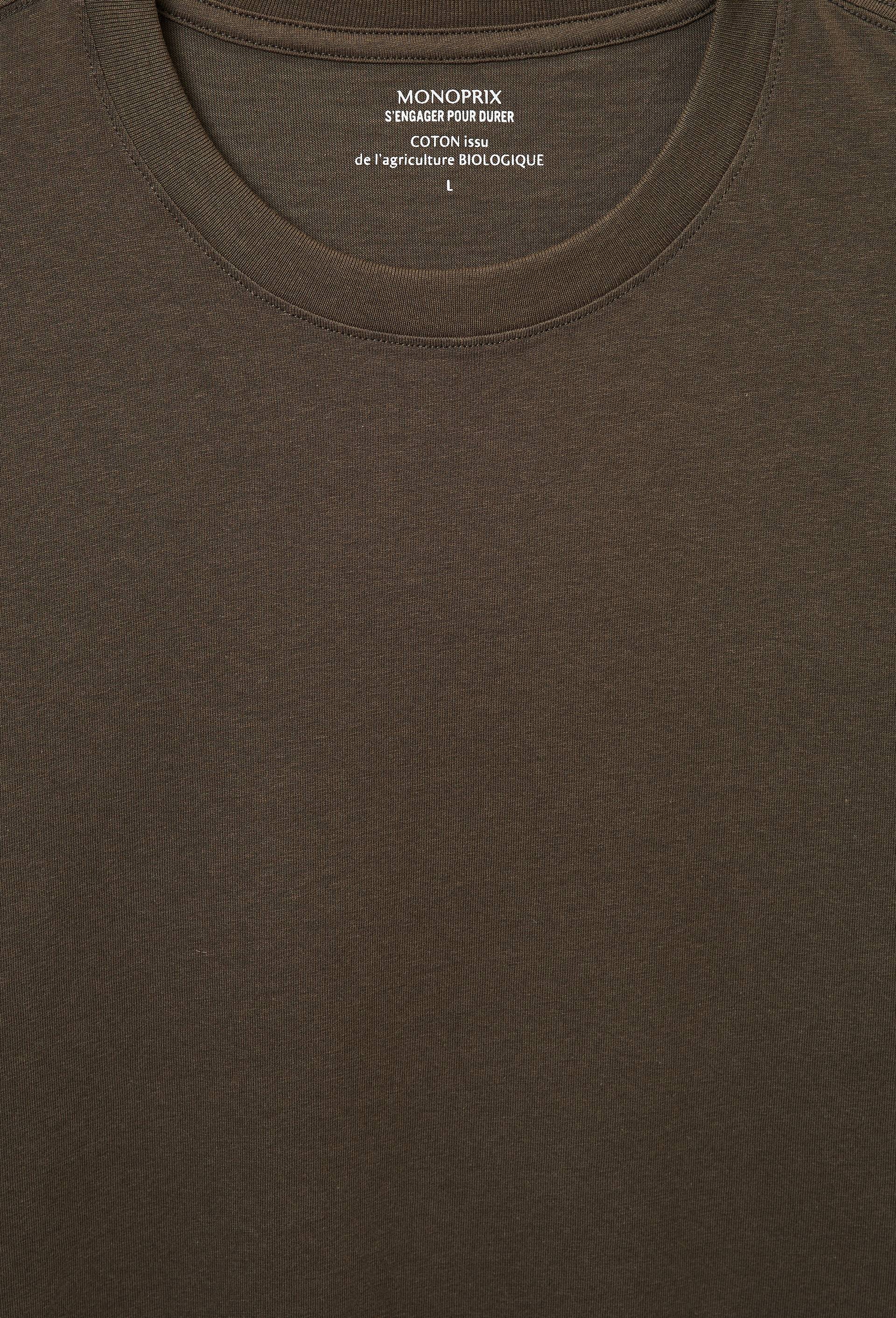 T-shirt col rond manches longues en coton BIO GOTS, Brun fonc&eacute;, large image number 4