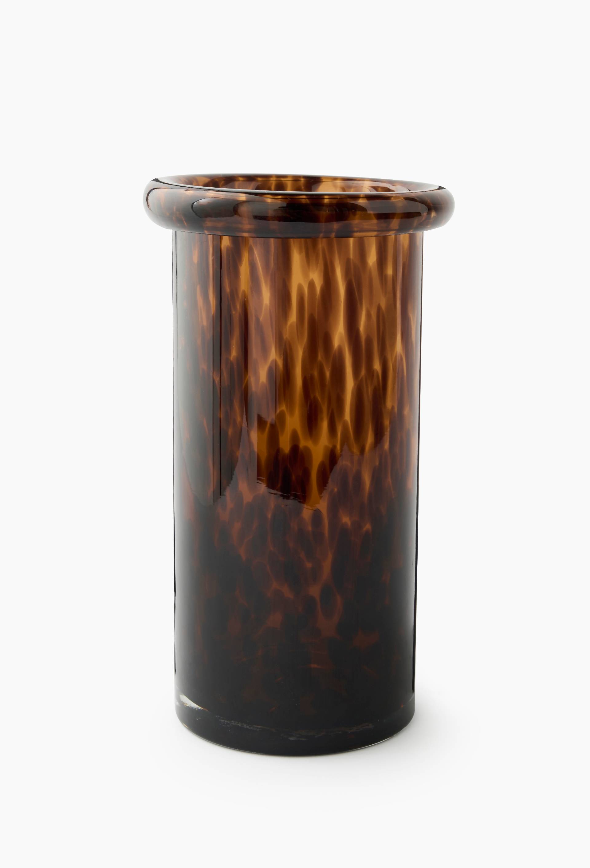 Vase droit, H27x14cm, en verre, Jaune fonc&eacute;, large image number 0.0