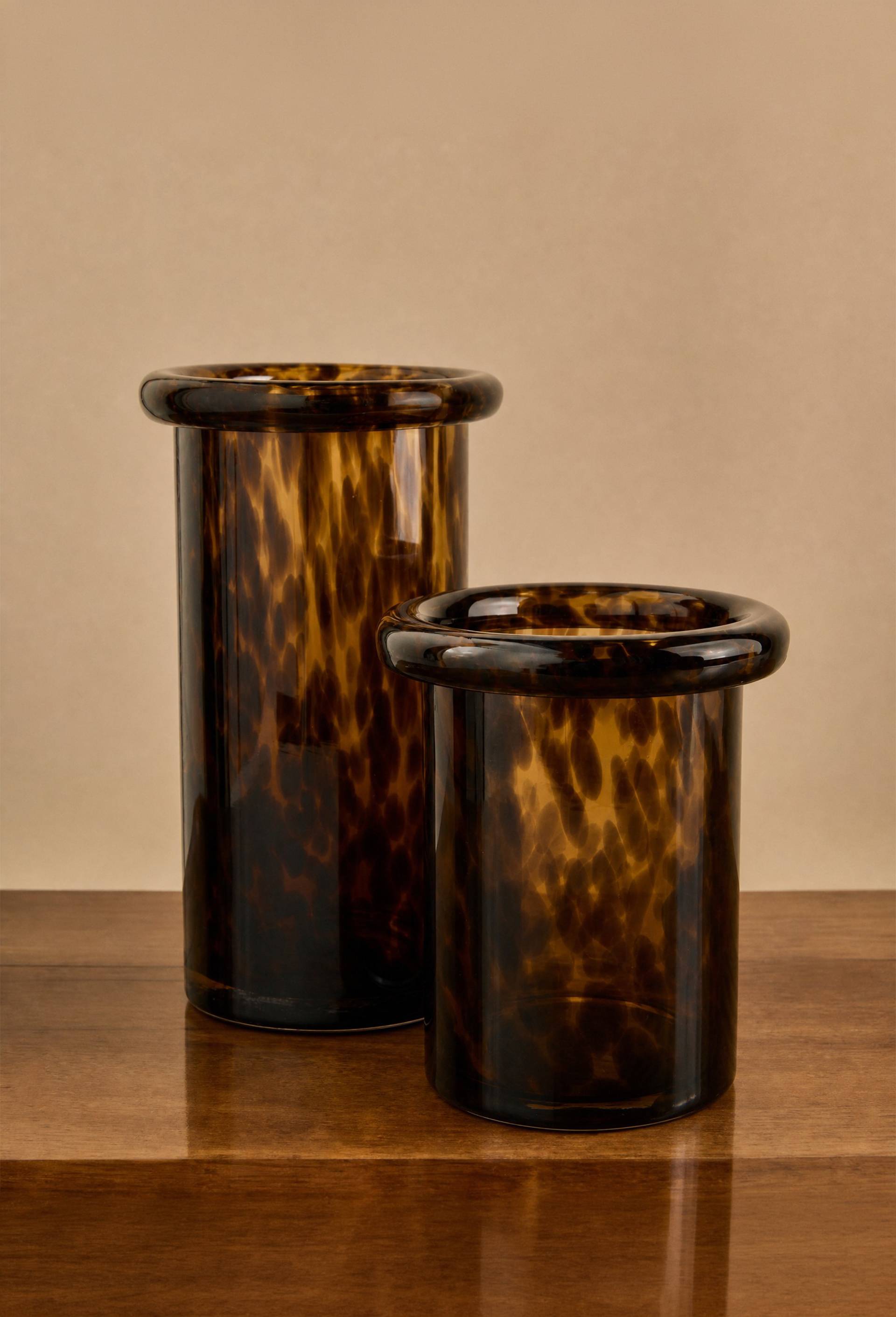 Vase droit, H27x14cm, en verre, Jaune fonc&eacute;, large image number 0.0