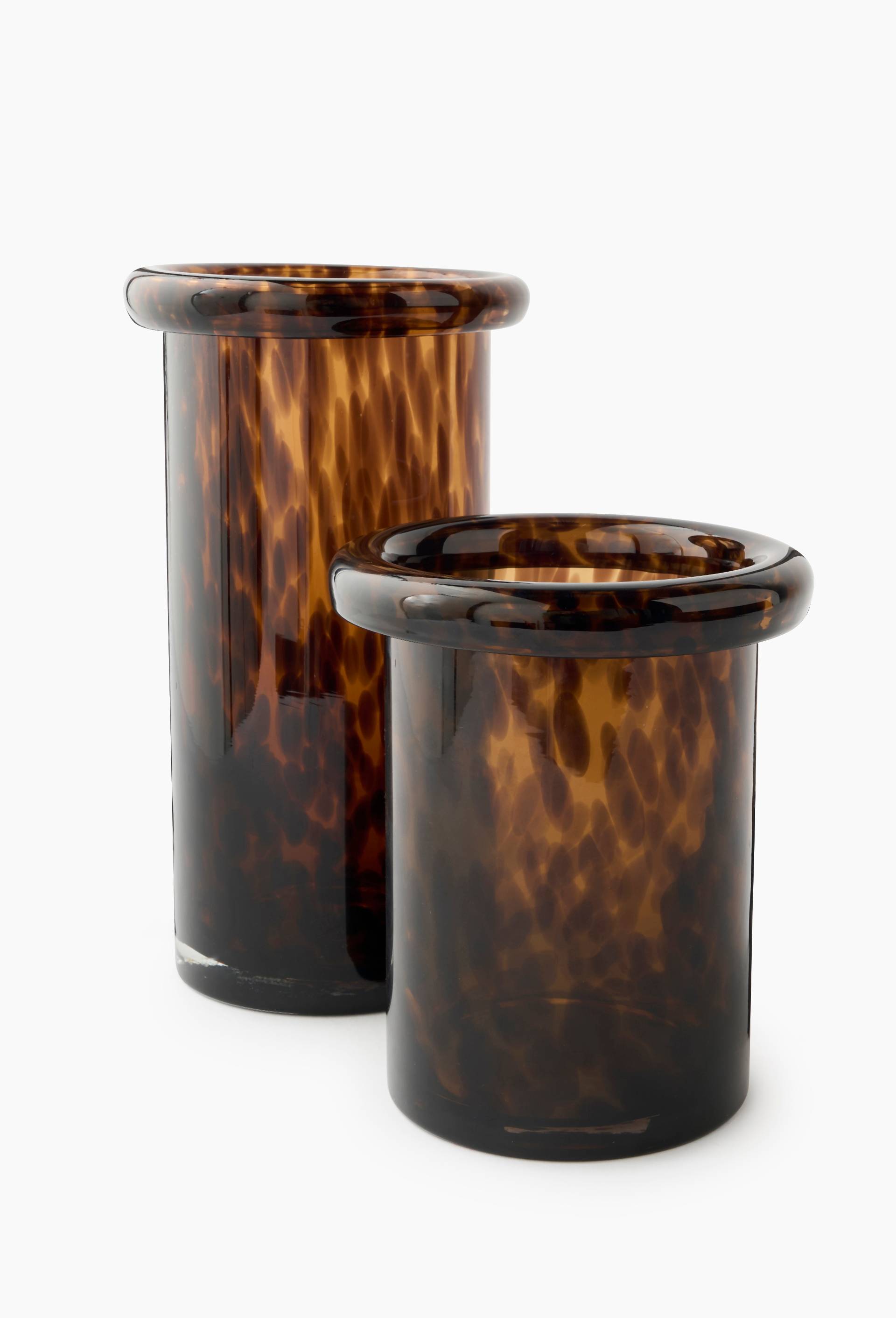 Vase droit, H19x14cm, en verre, Jaune fonc&eacute;, large image number 1.0