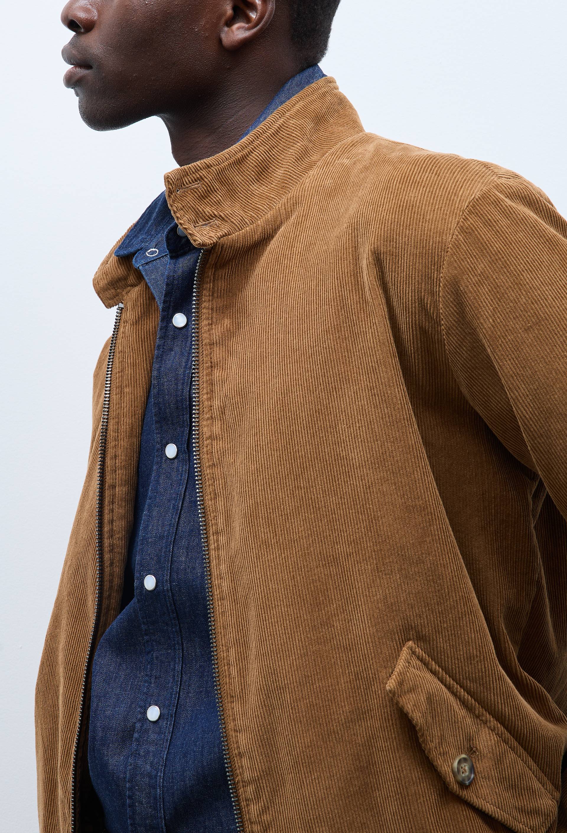 Veste col montant en velours, Beige, large image number 1.0