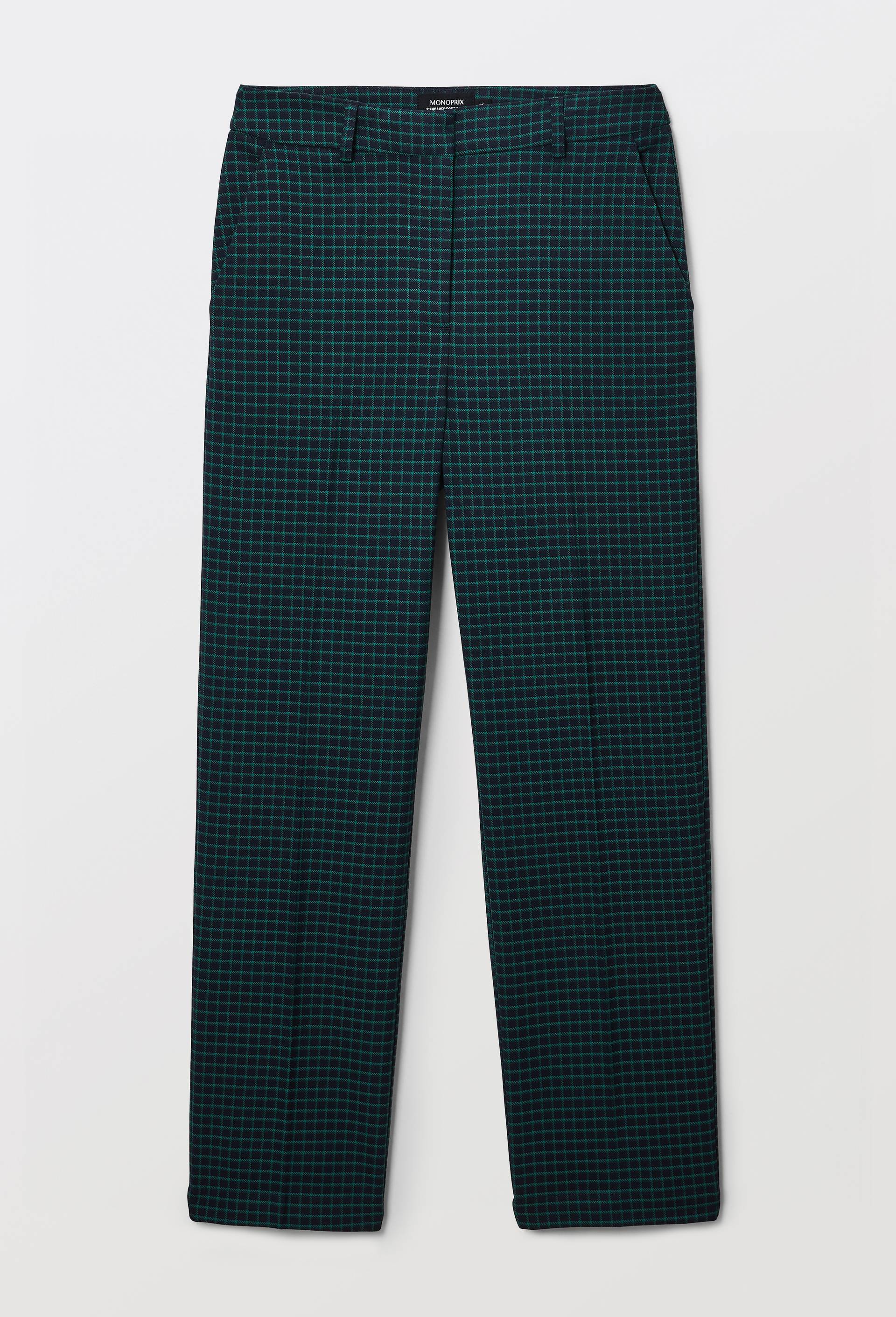 Pantalon droit &agrave; carreaux avec pli cass&eacute;, Bleu fonc&eacute;, large image number 2