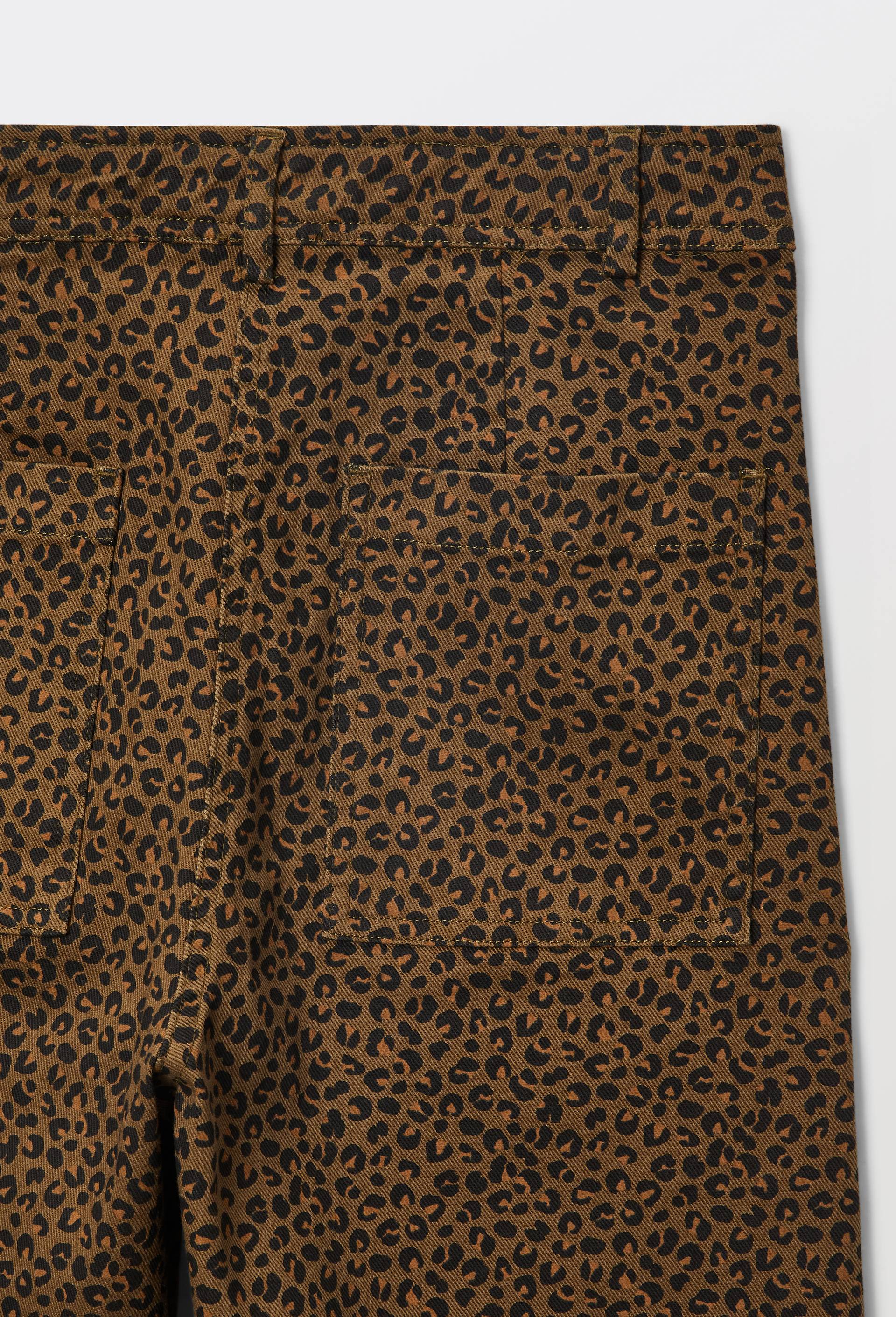 Pantalon large taille haute imprim&eacute; l&eacute;opard contenant du coton, Vert fonc&eacute;, large image number 4.0