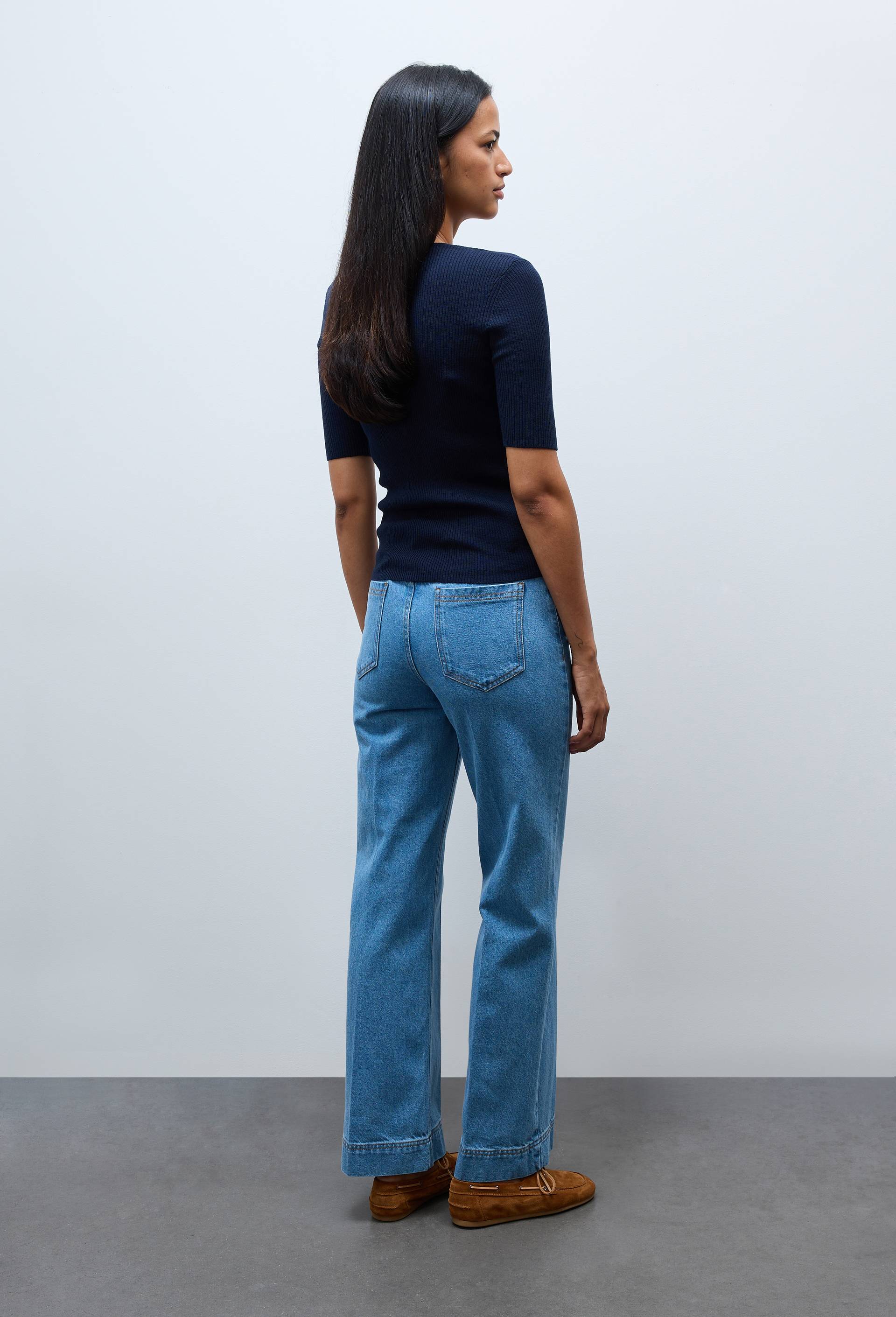Jean taille haute large, Bleu, large image number 1.0