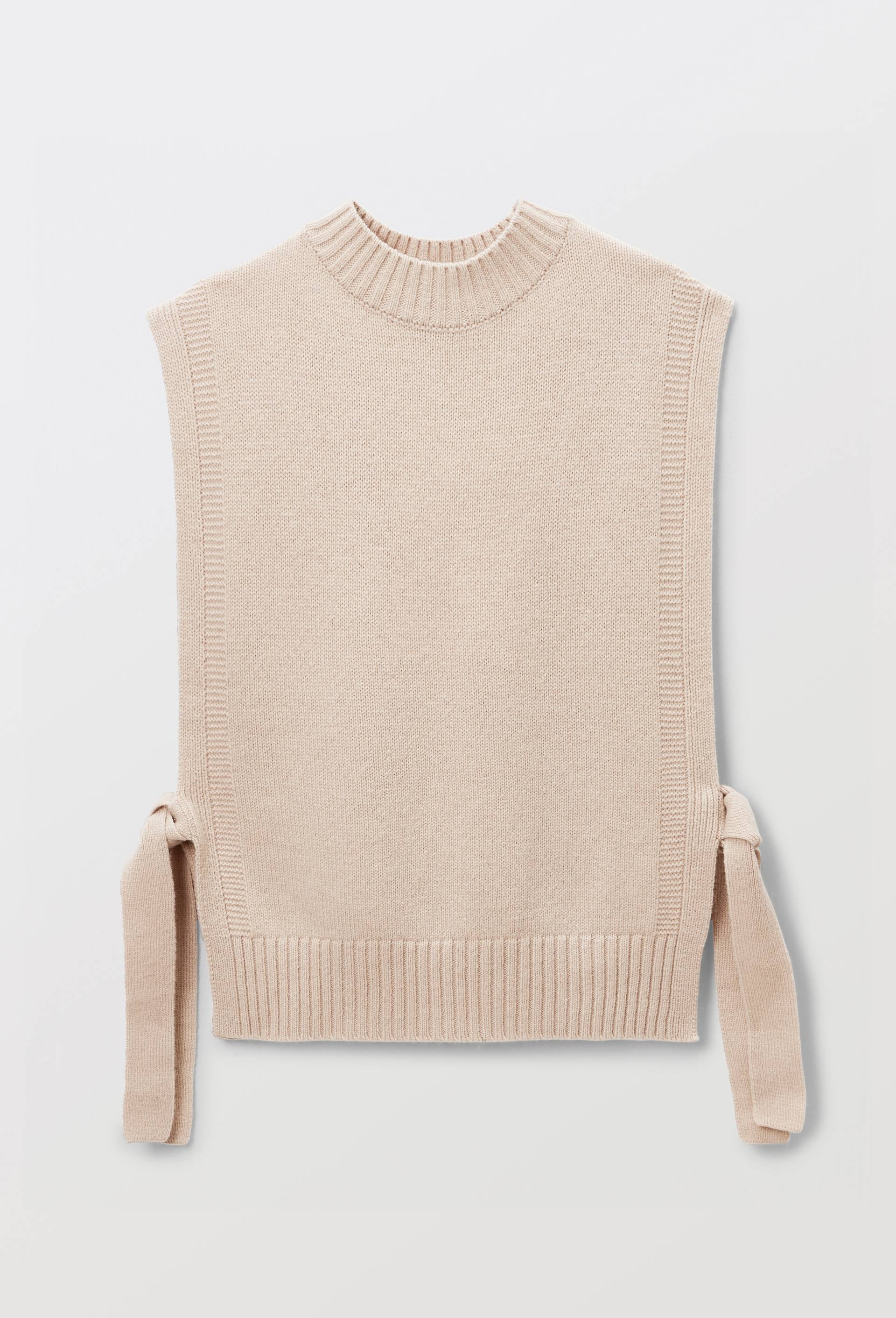 Pull sans manches &agrave; nouer, Beige clair, large image number 3