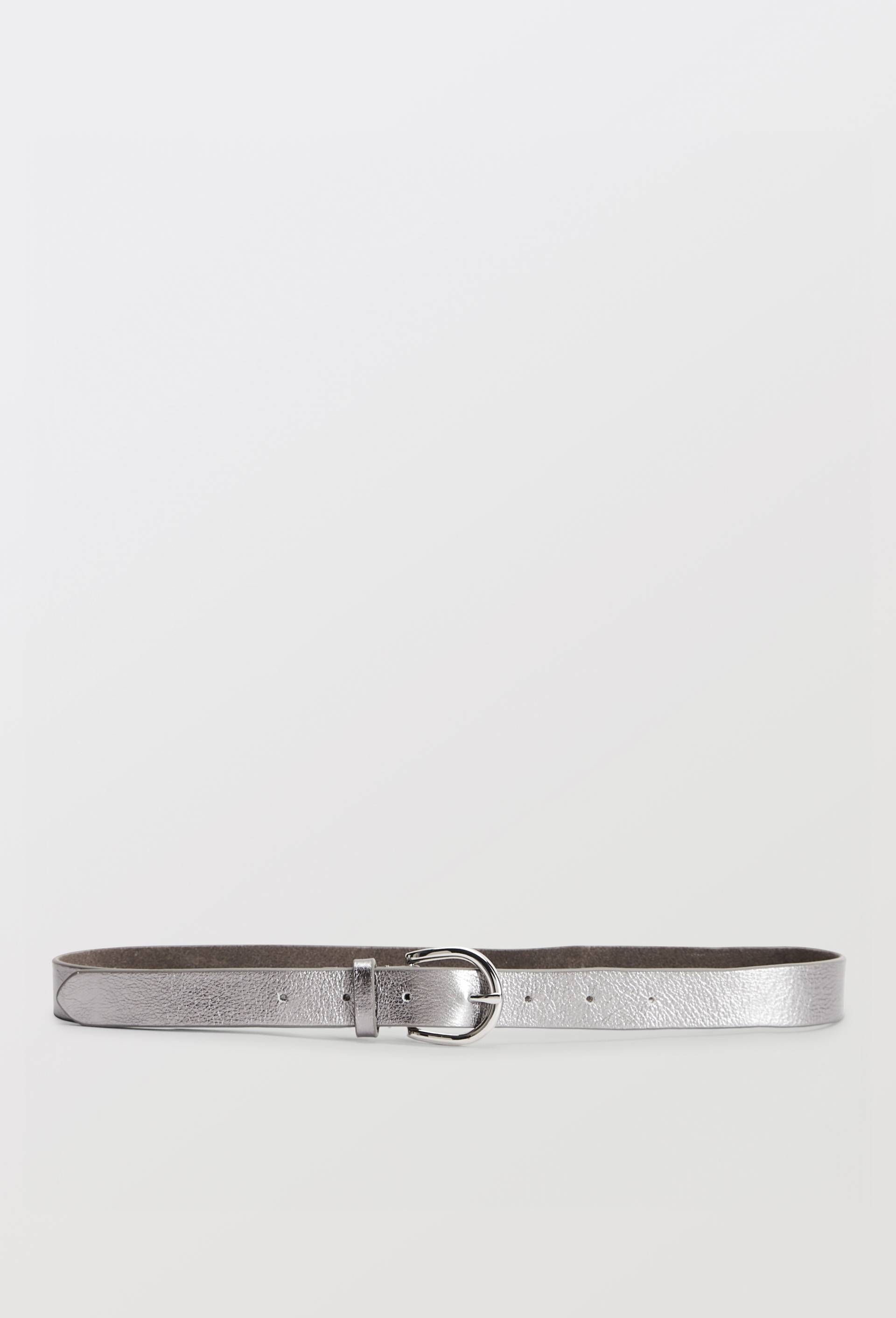 Ceinture 3 cm en cuir, Argent, large image number 0