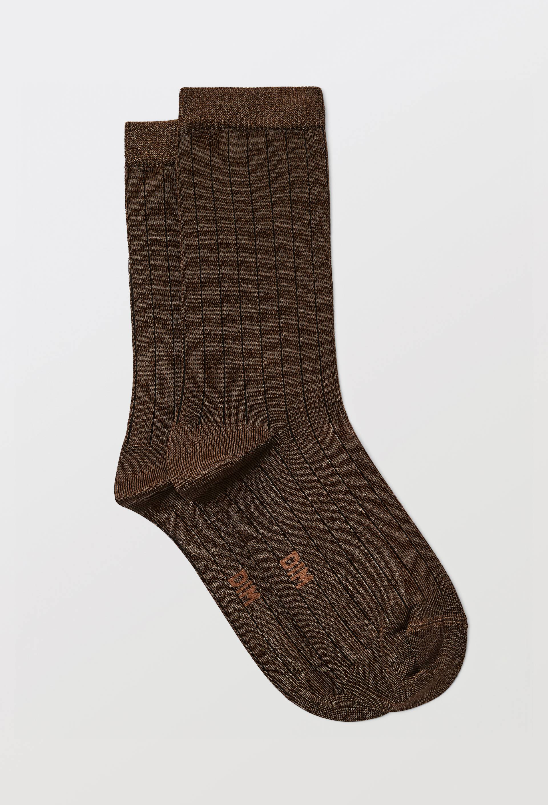 La paire de chaussettes DIM, certifi&eacute; OEKO-TEX, Brun fonc&eacute;, large image number 0.0