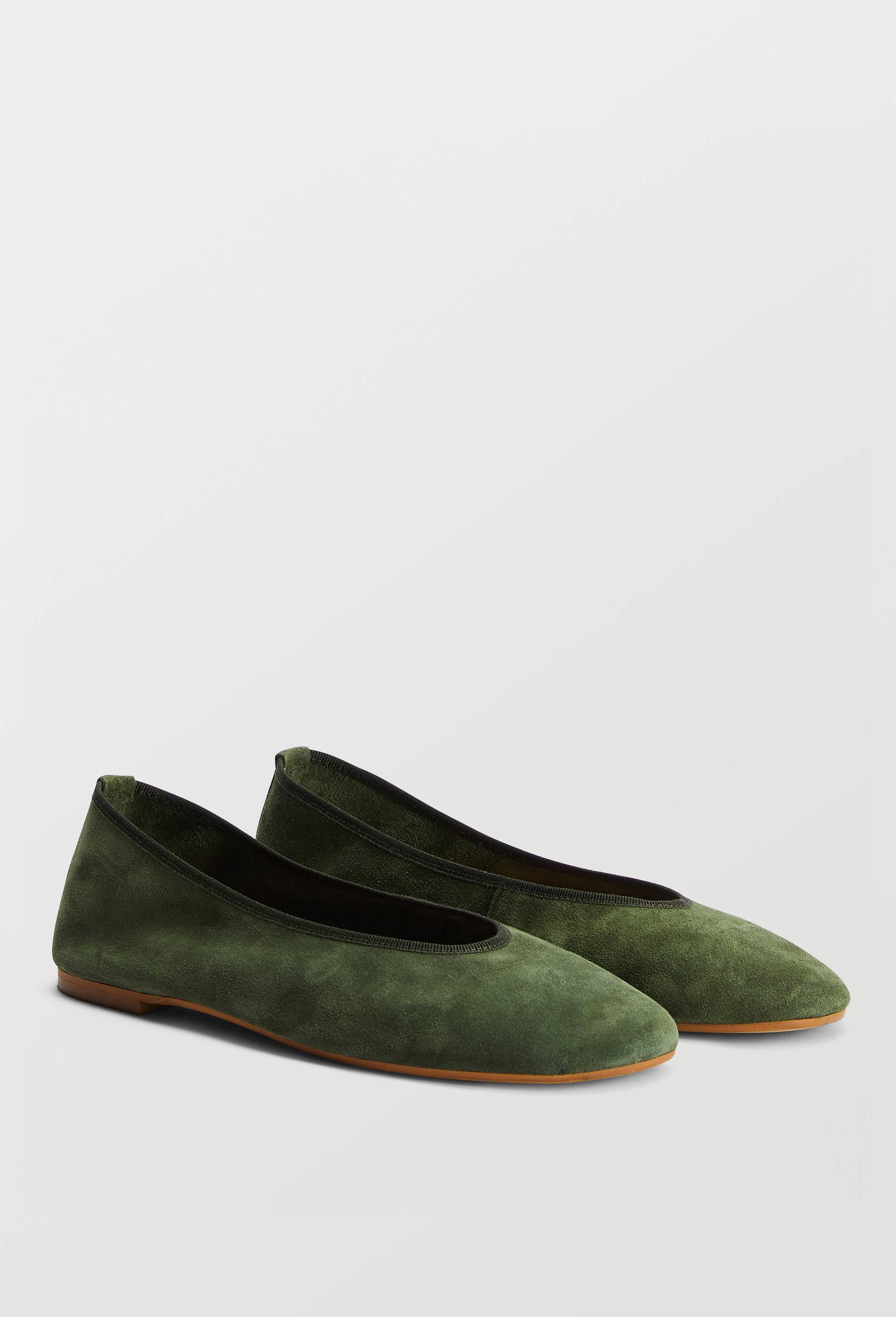 Ballerines en cuir, Vert fonc&eacute;, large image number 0.0