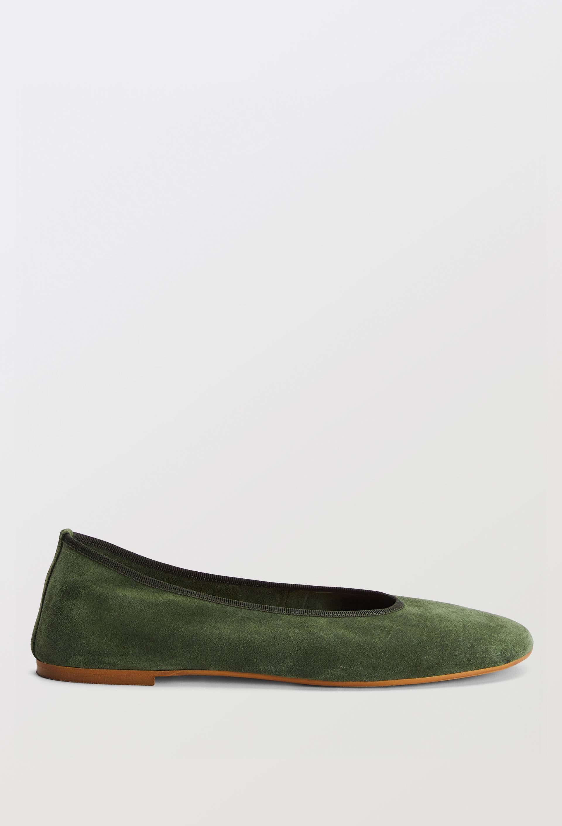 Ballerines en cuir, Vert fonc&eacute;, large image number 1