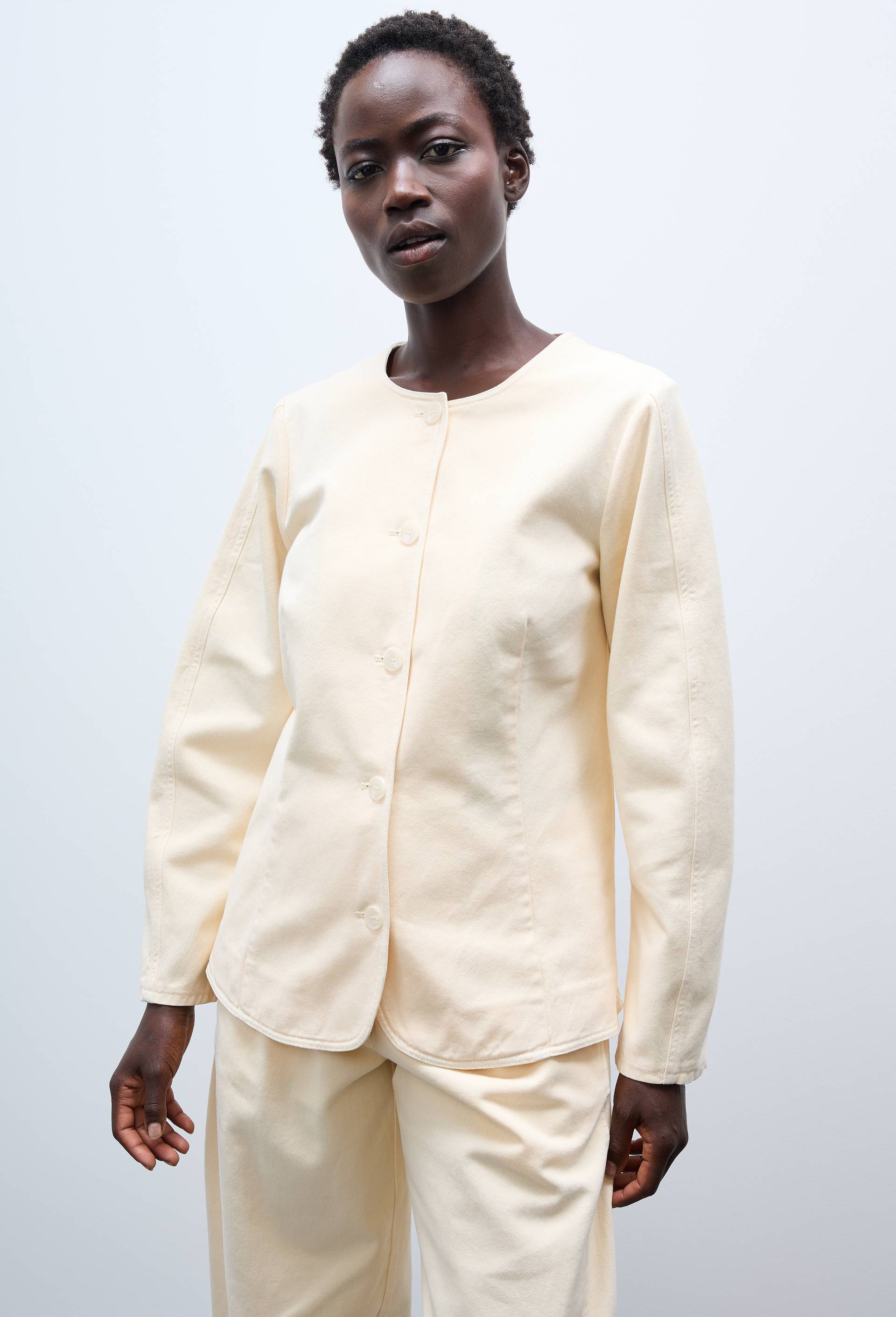 Veste courte unie en coton, Beige clair, large image number 0