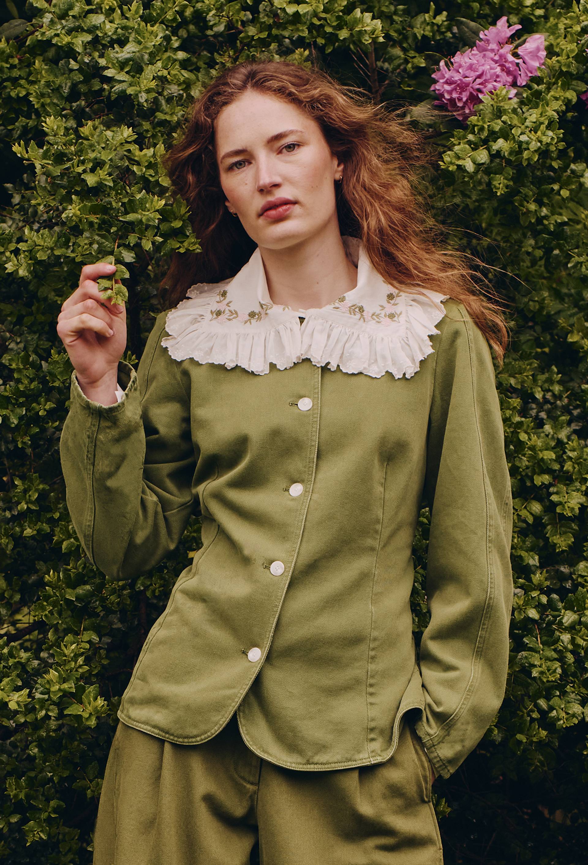 Veste courte unie en coton, Vert fonc&eacute;, large image number 0