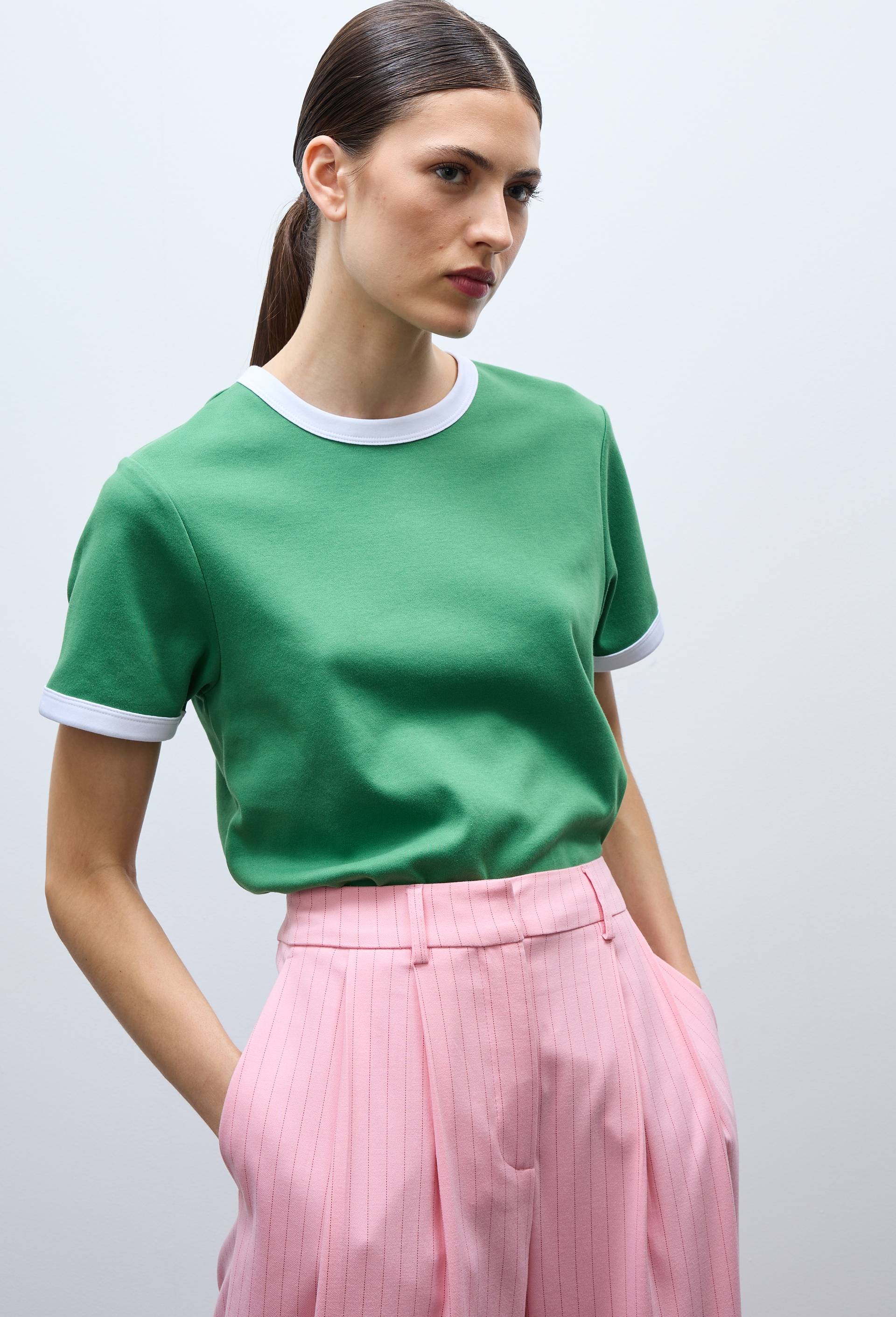 T-shirt &agrave; manches courtes en coton BIO GOTS, Vert, swatch image