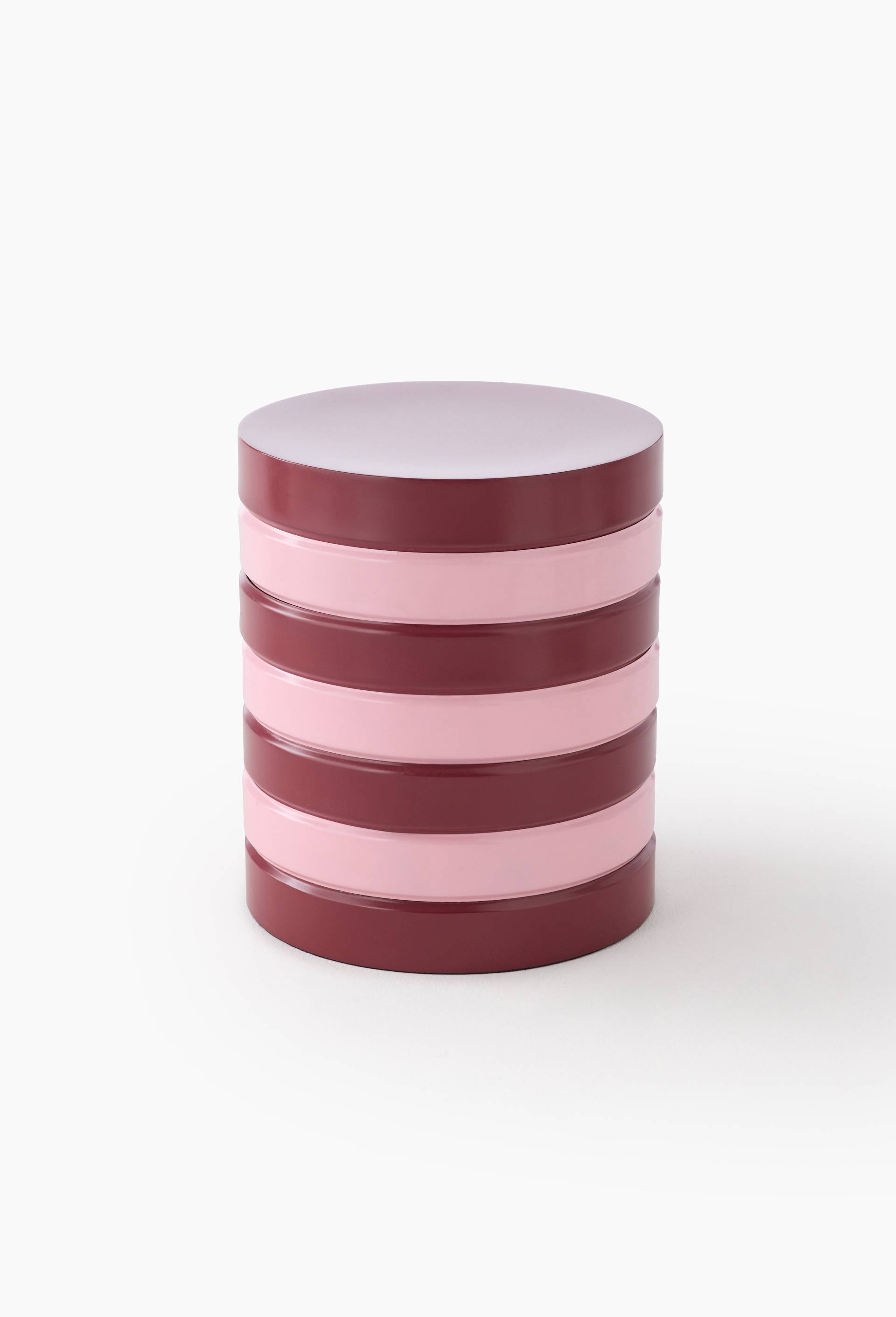 Tabouret bicolore rose, 40.5x34cm, en m&eacute;tal - MESTIZ x MONOPRIX, Rose, large image number 1