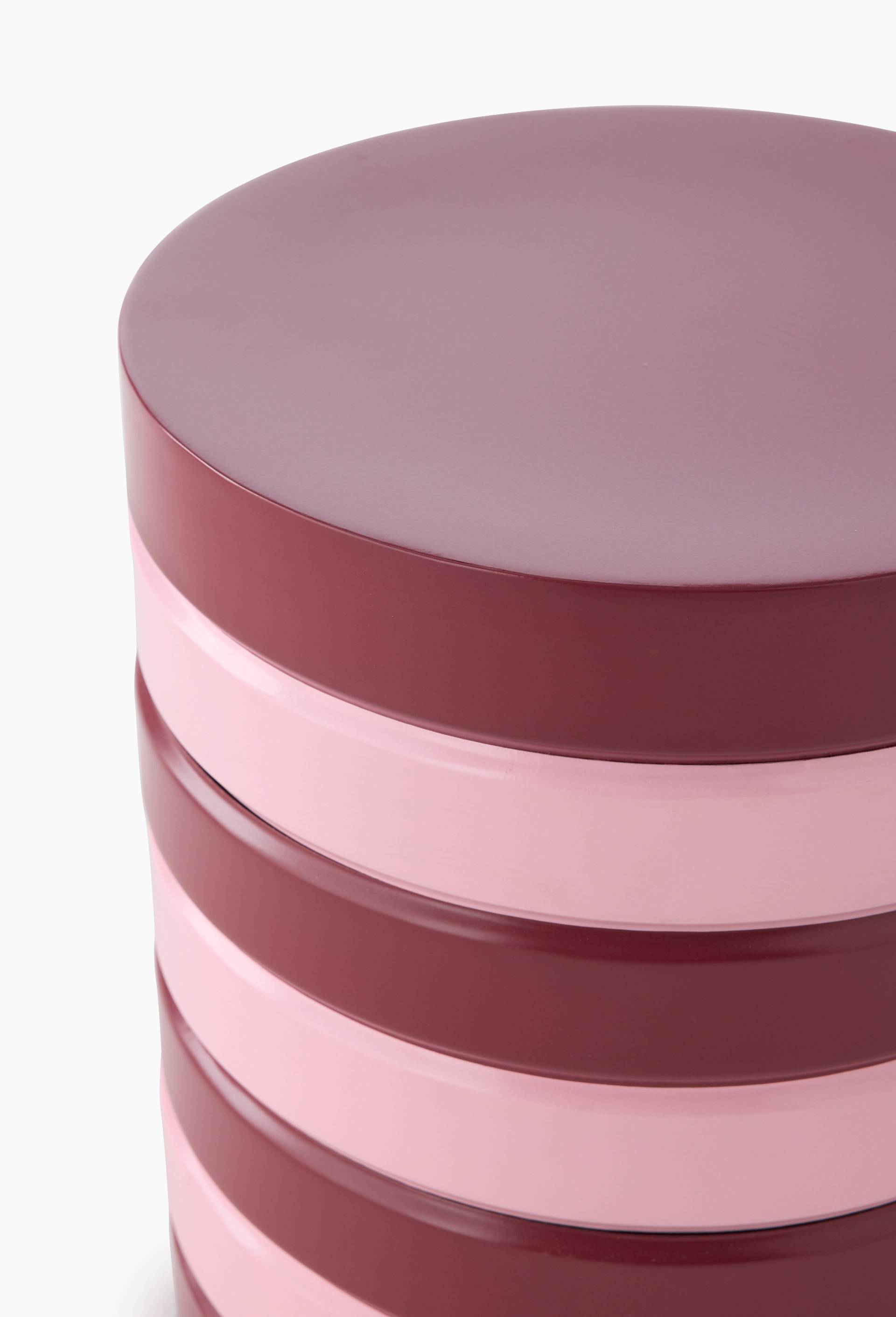 Tabouret bicolore rose, 40.5x34cm, en m&eacute;tal - MESTIZ x MONOPRIX, Rose, large image number 2