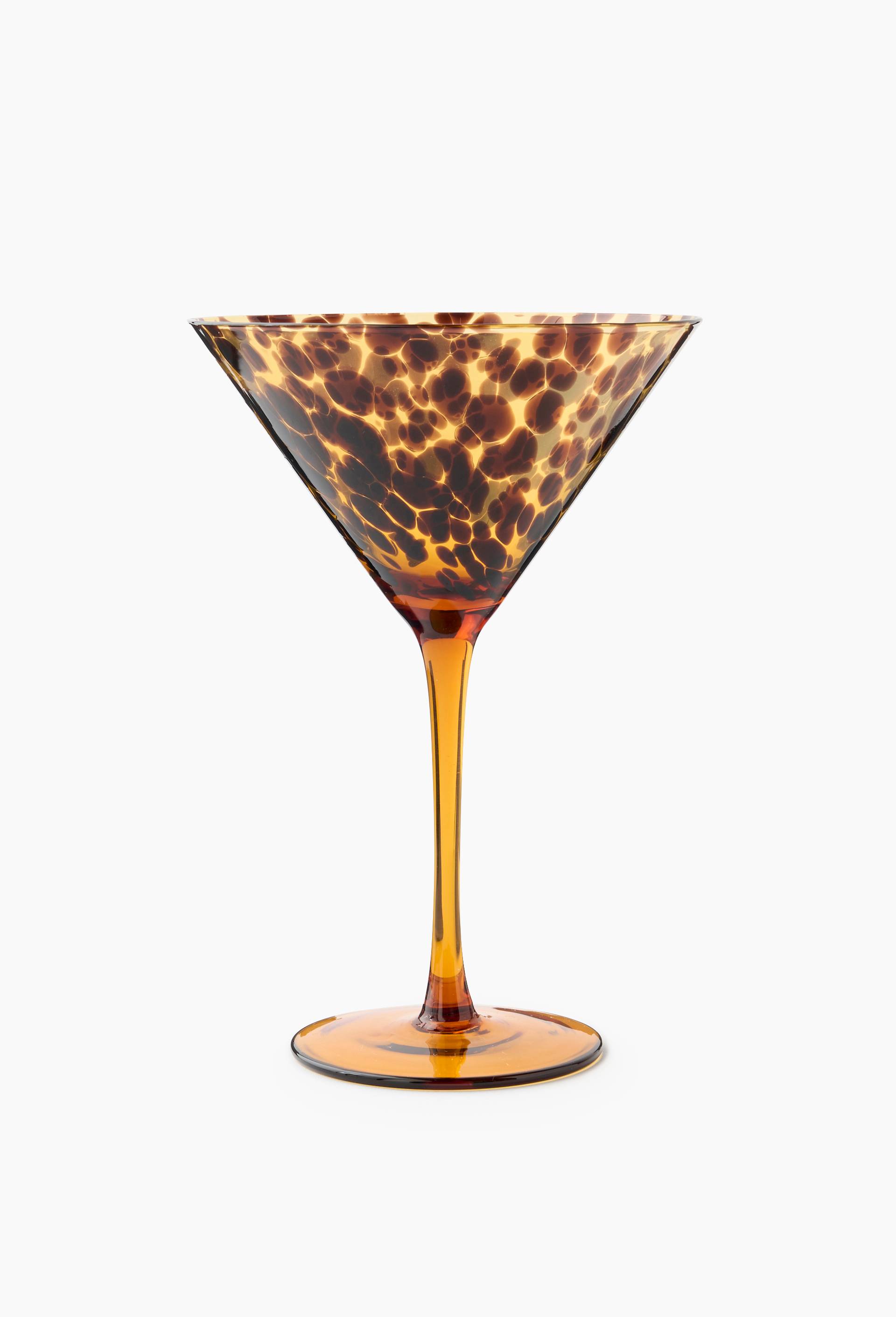 Verre &agrave; martini finition tachet&eacute;e, 28cl, Jaune fonc&eacute;, large image number 0.0
