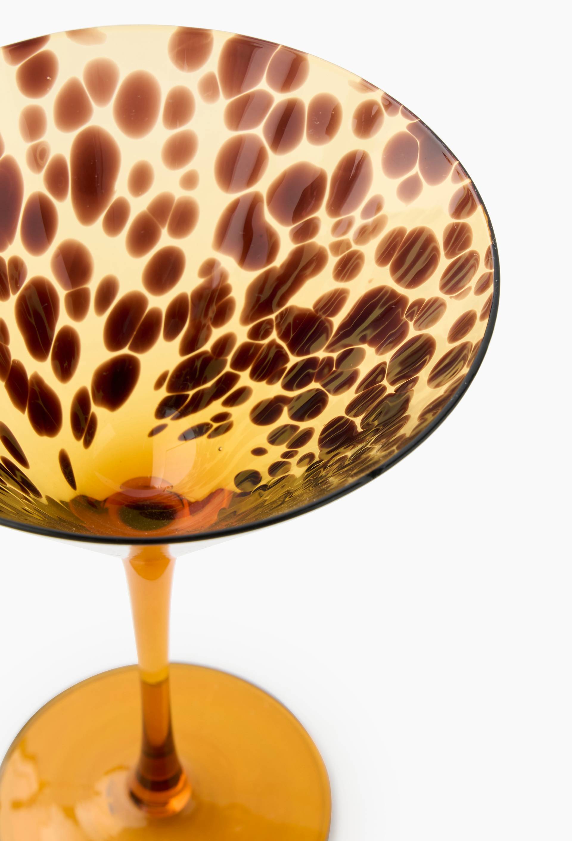 Verre &agrave; martini finition tachet&eacute;e, 28cl, Jaune fonc&eacute;, large image number 1.0