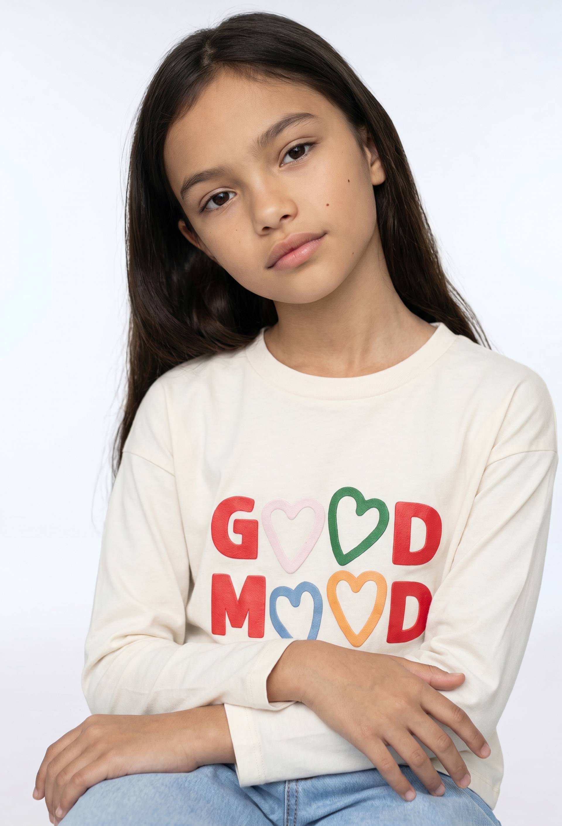 T-shirt &agrave; inscription en coton BIO GOTS, Beige clair, large image number 0