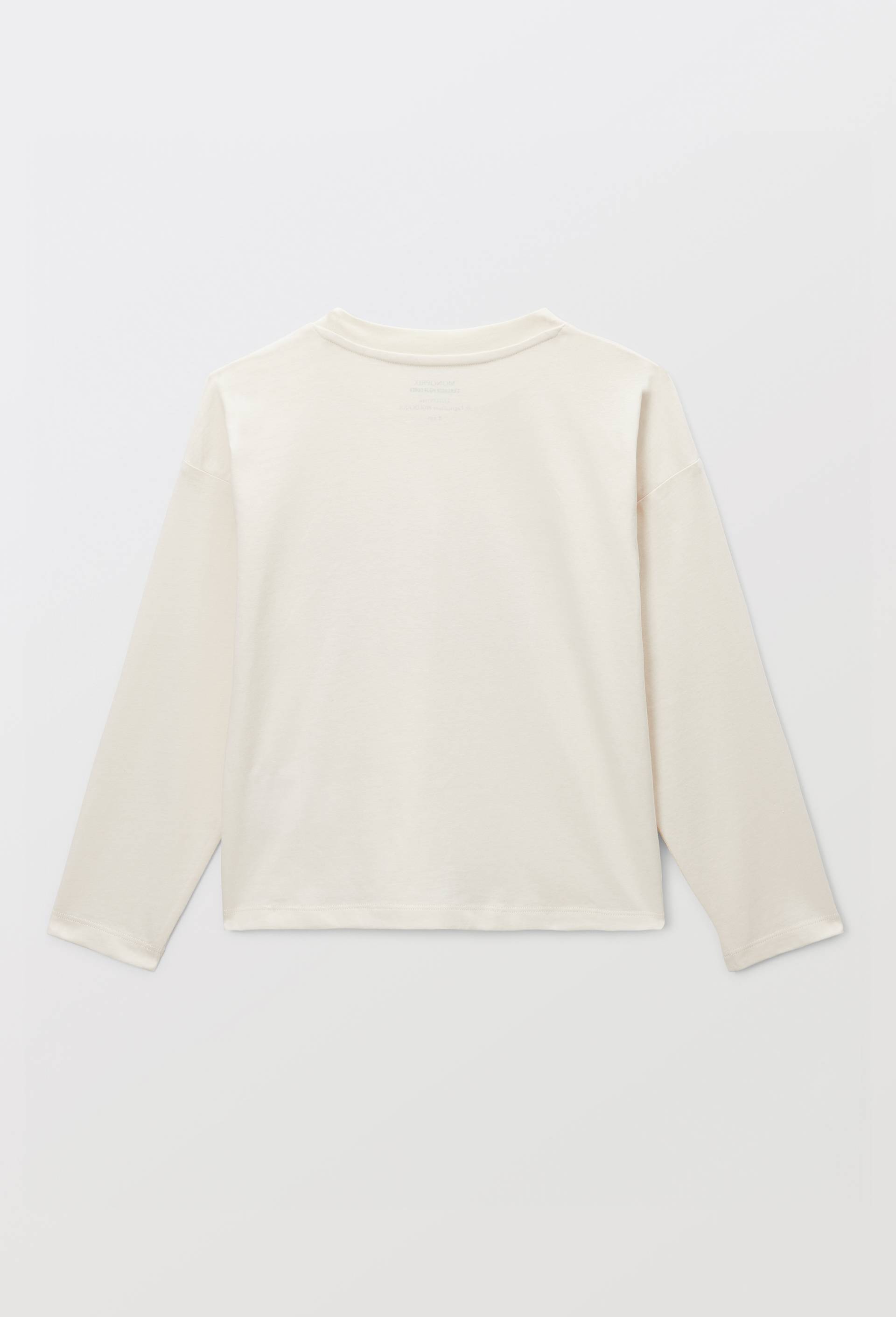 T-shirt &agrave; inscription en coton BIO GOTS, Beige clair, large image number 2.0