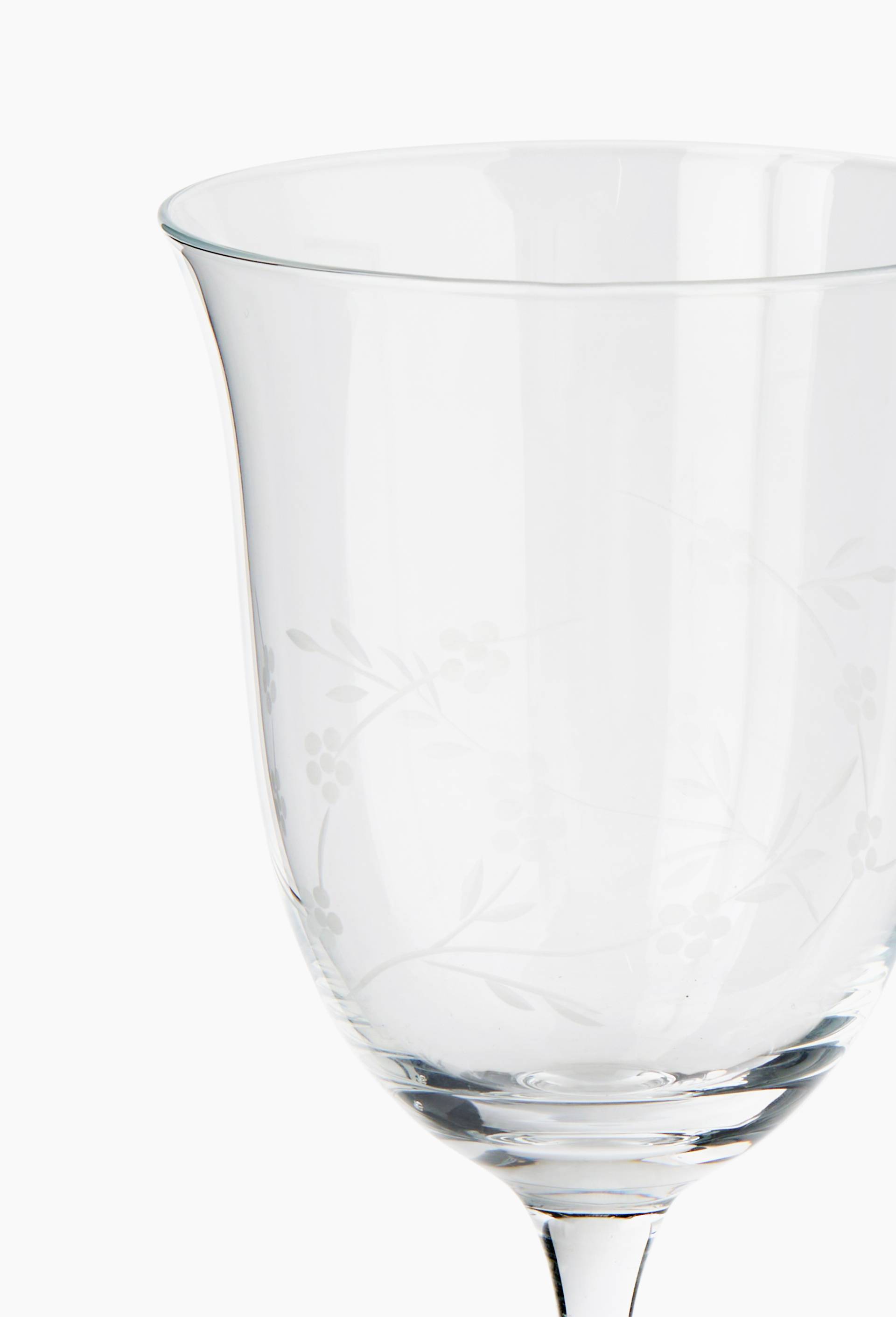 Verre &agrave; pied finition grav&eacute;e, 27cl, Transparent, large image number 1