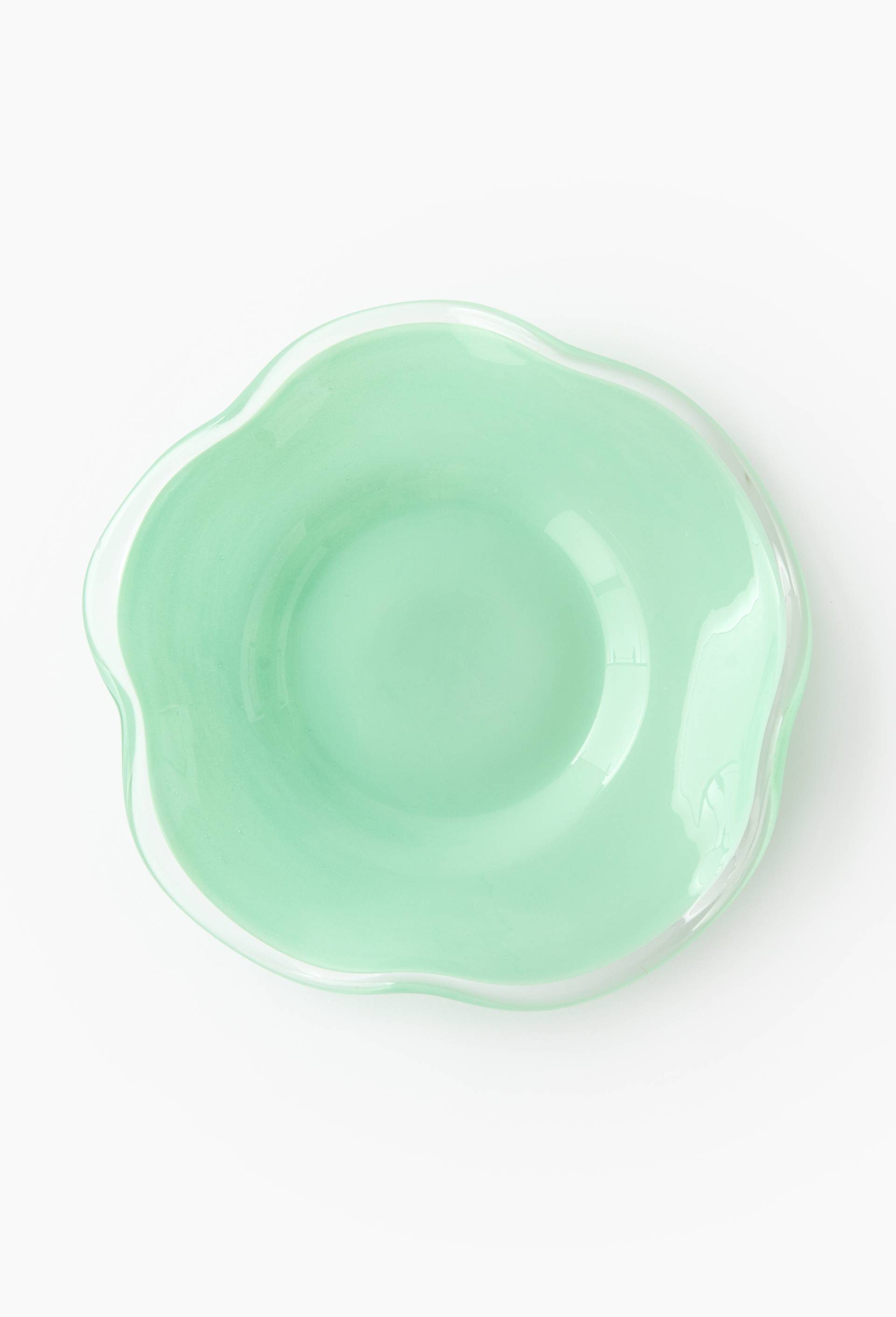 Plat de pr&eacute;sentation 25cm, en verre, Vert clair, large image number 0