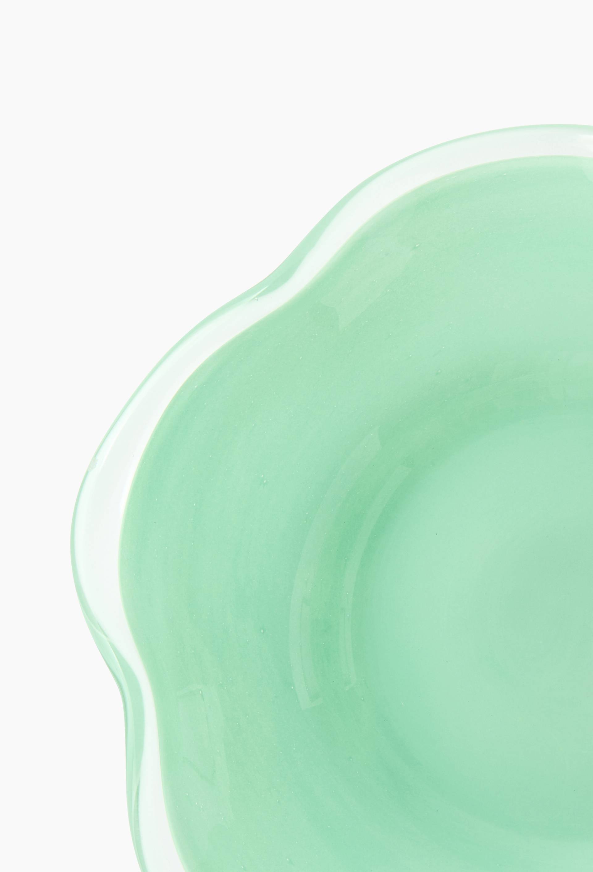 Plat de pr&eacute;sentation 25cm, en verre, Vert clair, large image number 1