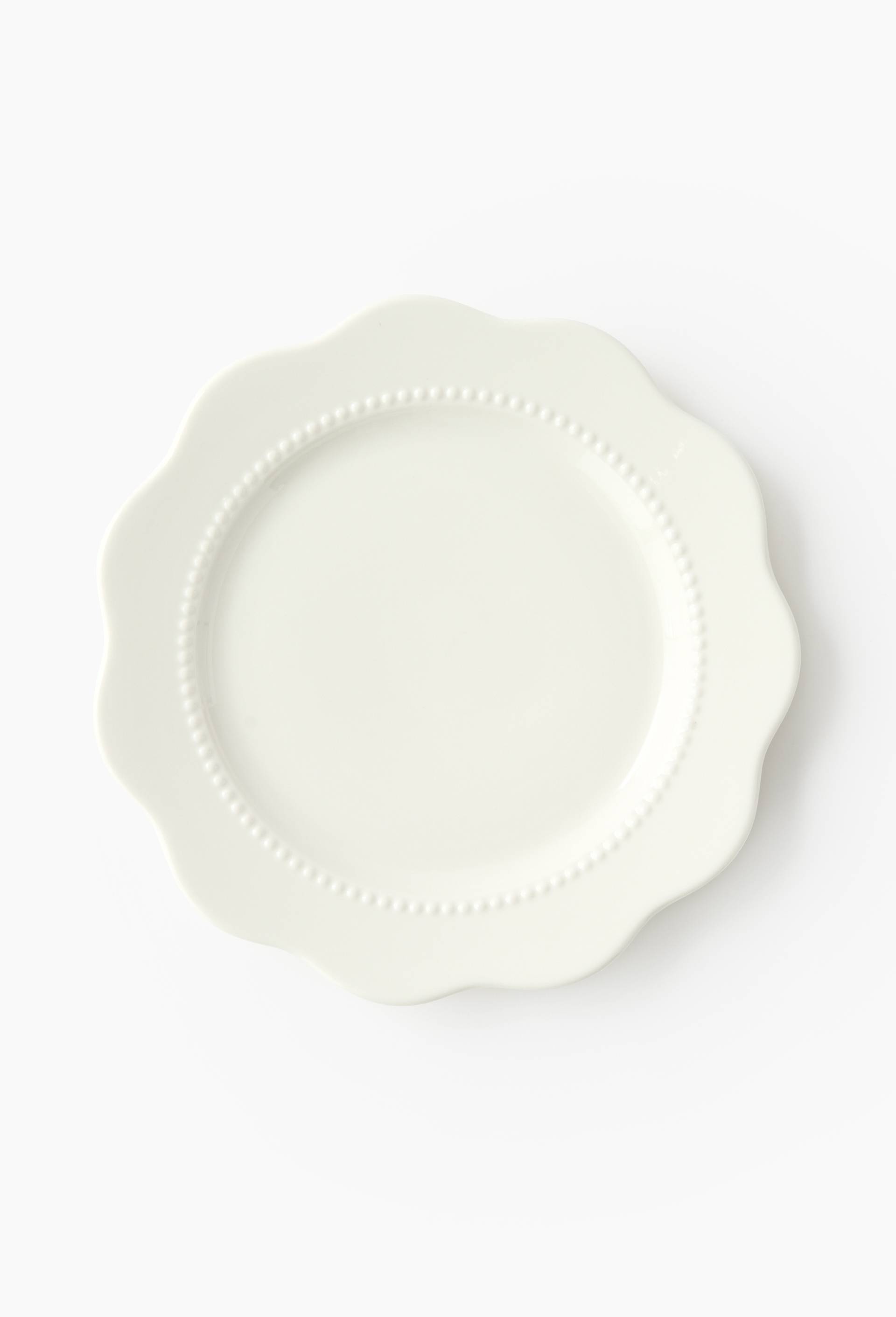 Assiette plate finition perl&eacute;e, 27cm, Blanc, large image number 0