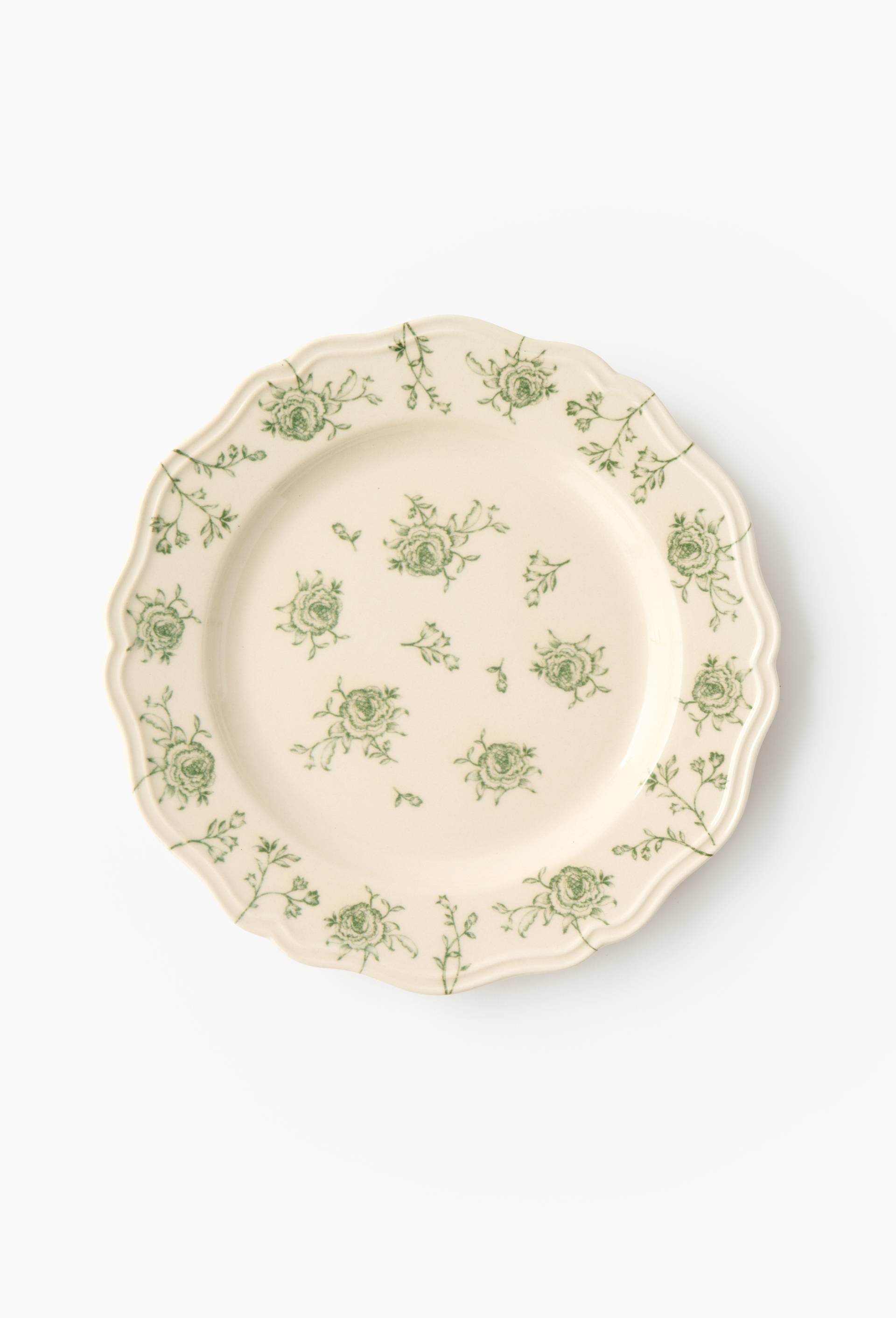 Assiette plate finition imprim&eacute;e, 26cm, Vert, large image number 0.0